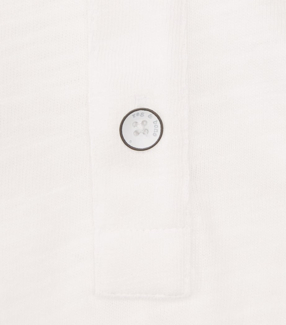 Rag & Bone Mens Cotton Henley Top White Image 6