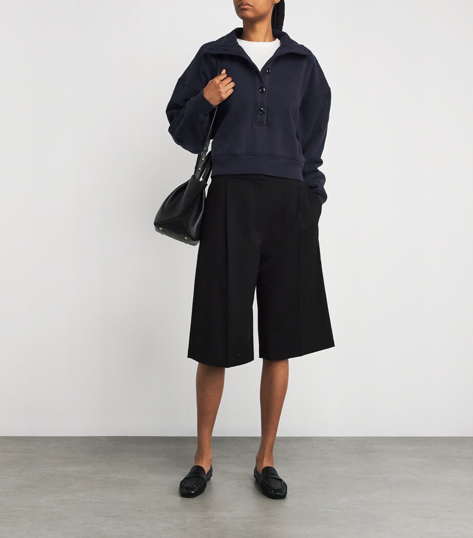 Cotton Funnel-Neck Mirelle Sweatshirt NAVY Image 2