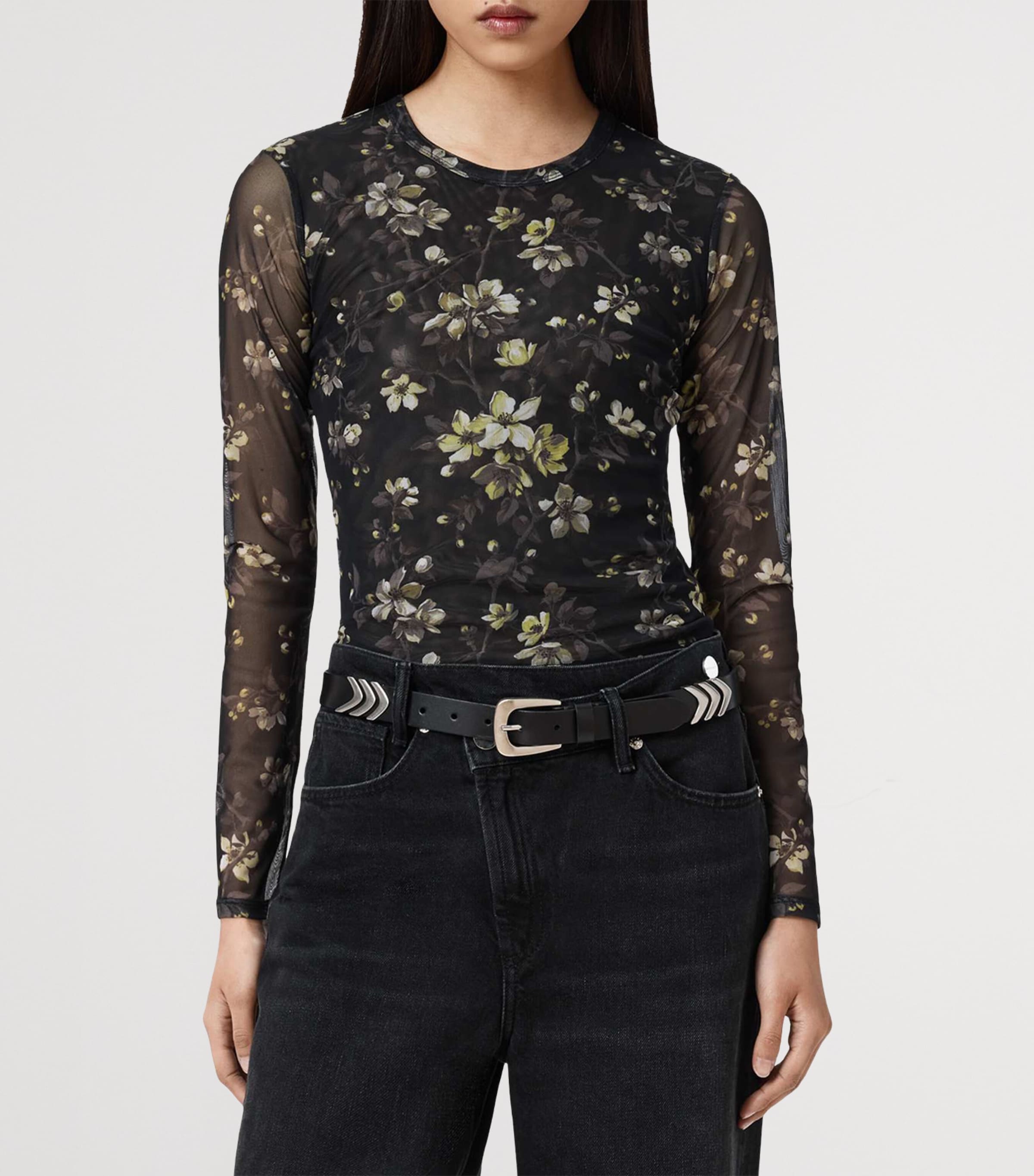 Long-Sleeve Floral Ellie T-Shirt VINE BLACK Image 4