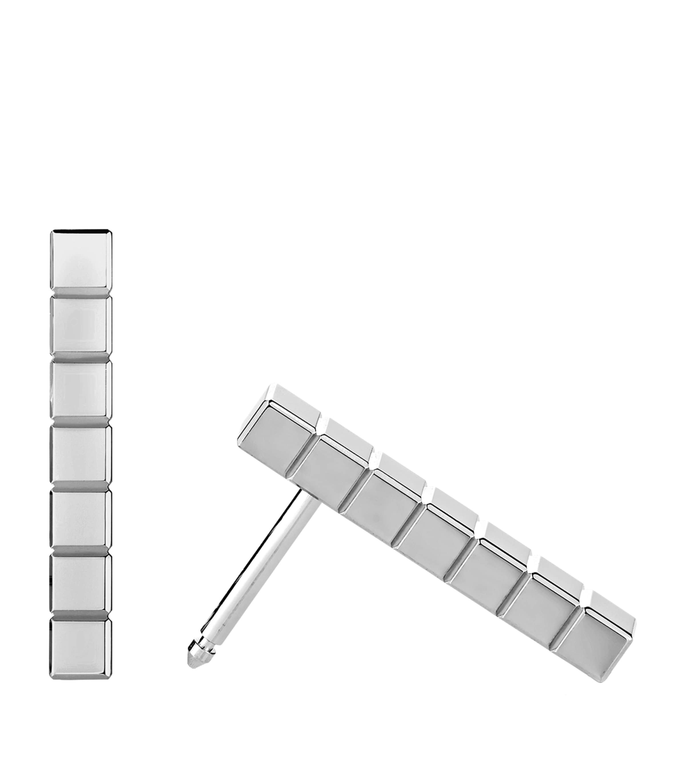 White Gold Ice Cube Earrings 18K WHITE GOLD Image 4