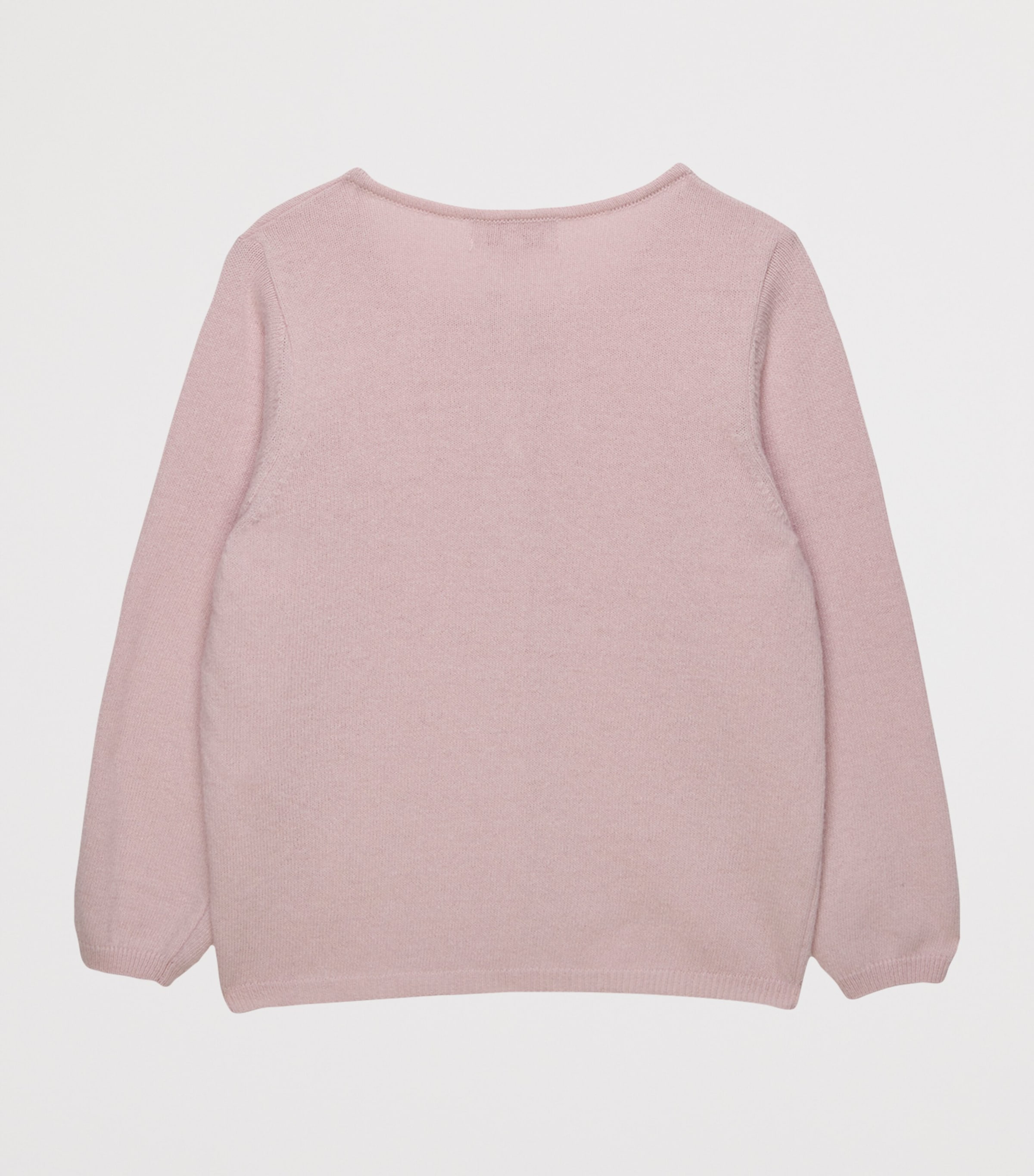 Trotters Wool-Blend Velvet Bow Cardigan (2-5 Years) Pink Image 2