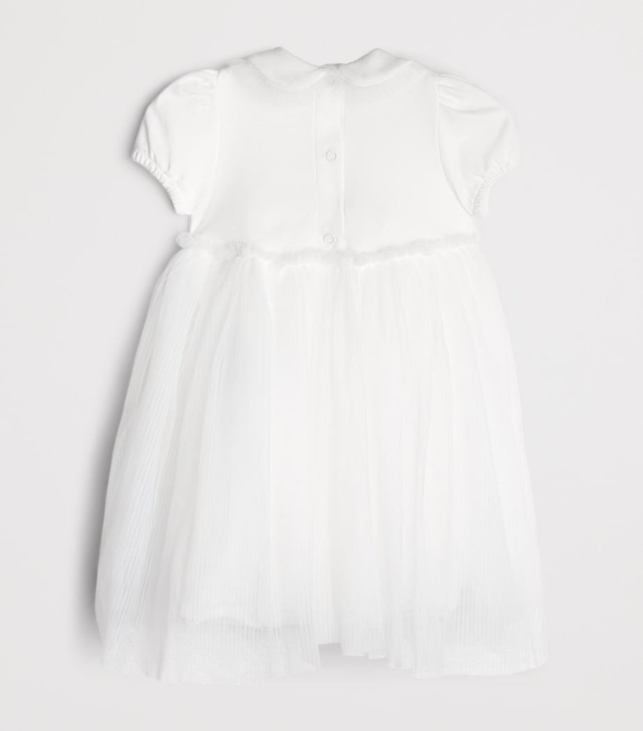 Monnalisa Tulle Rosebud Dress (1-9 Months) Cream Image 2
