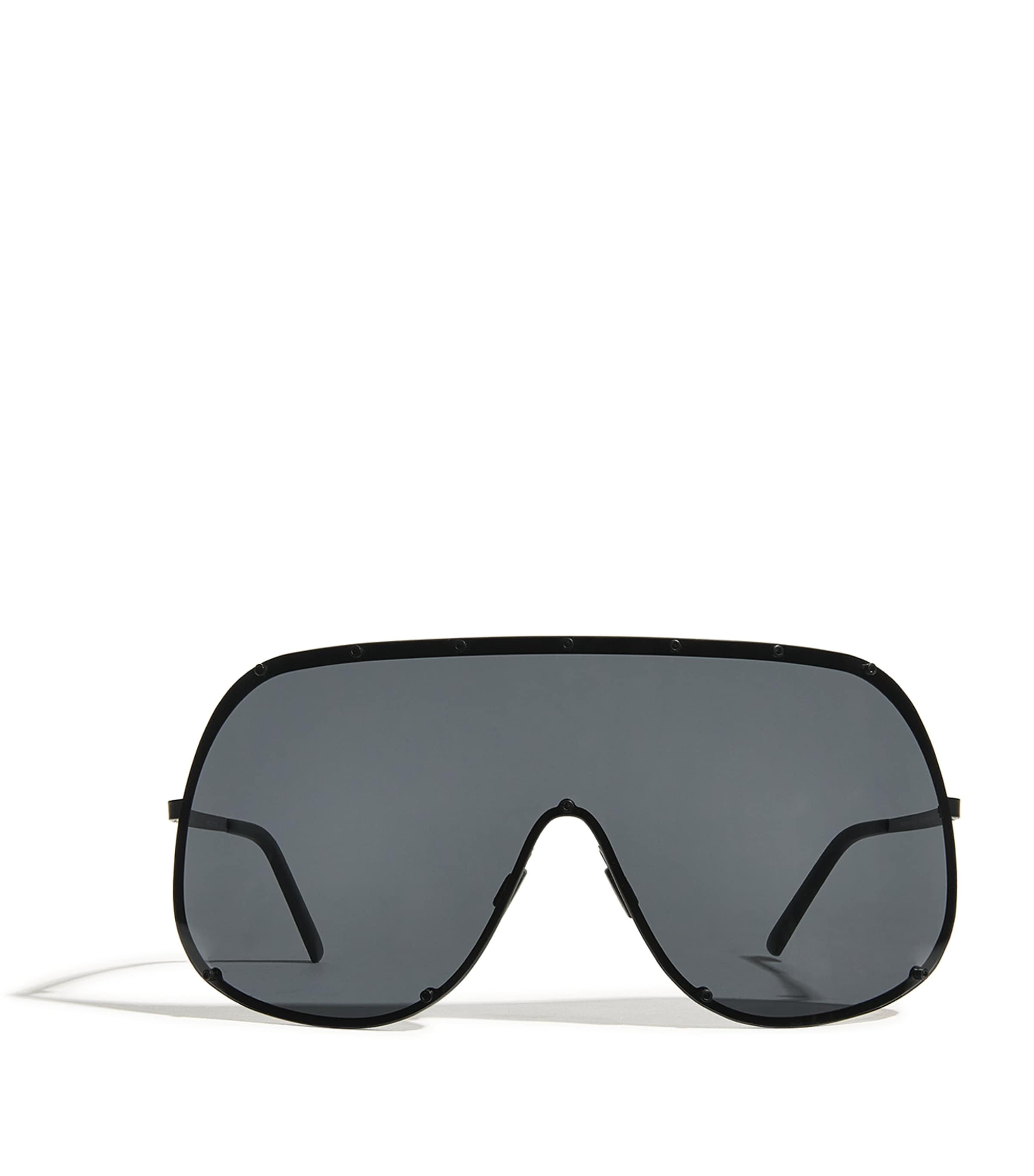 Rick Owens Steel Shield Sunglasses Blk Tmpl/blk Image 1
