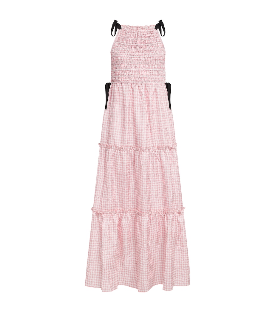 Smocked Check Maxi Dress 038 BLEACHED MAUVE Image 1