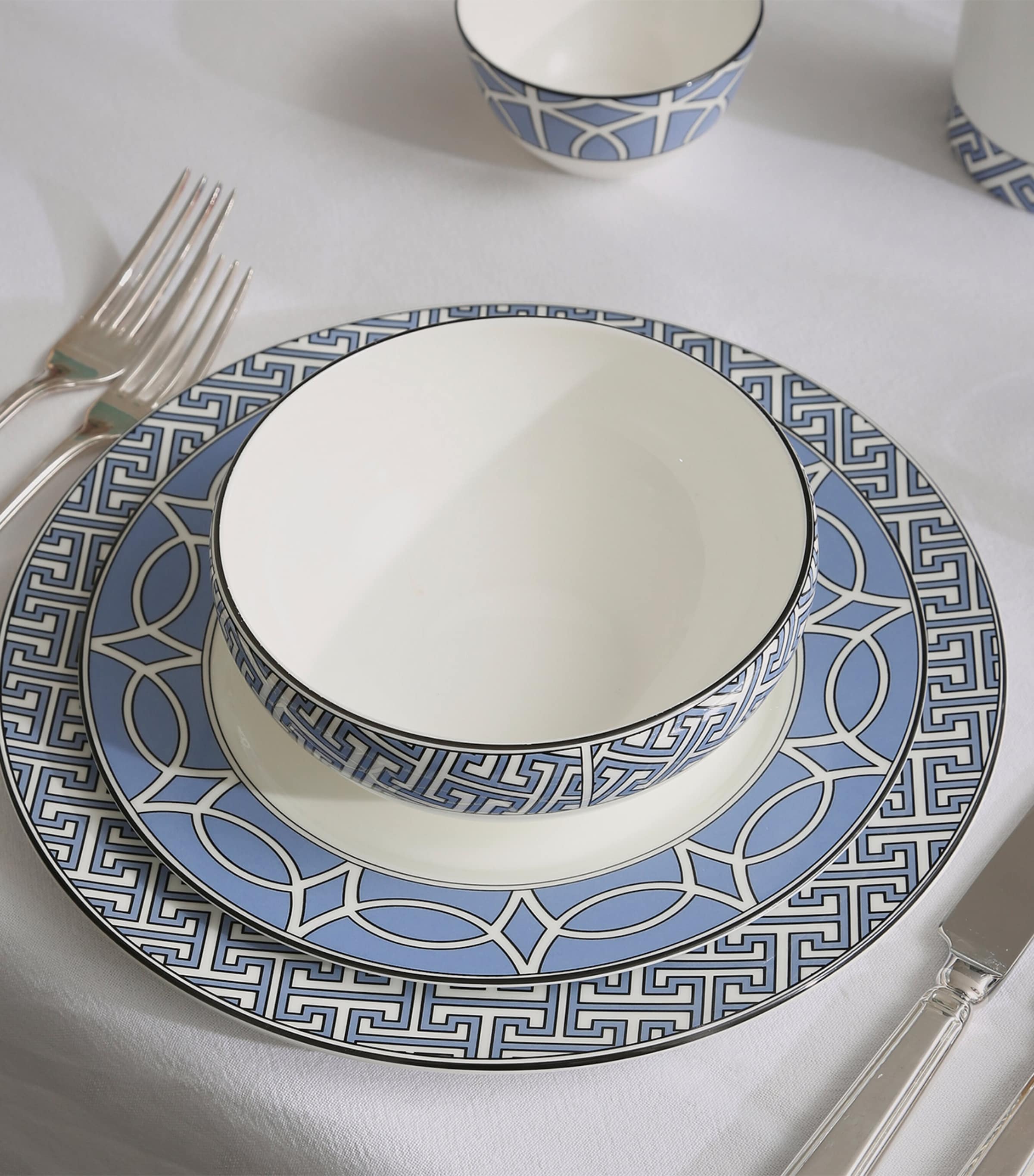 Set of 2 Loop Dessert Plates (21cm) BLUE Image 3