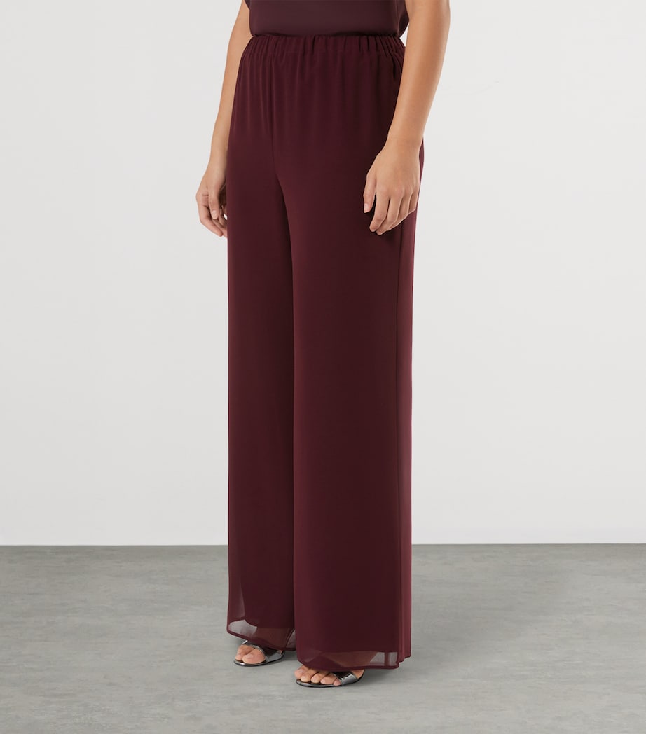 Marina Rinaldi Womens Georgette Wide-Leg Trousers Red Purple Image 2