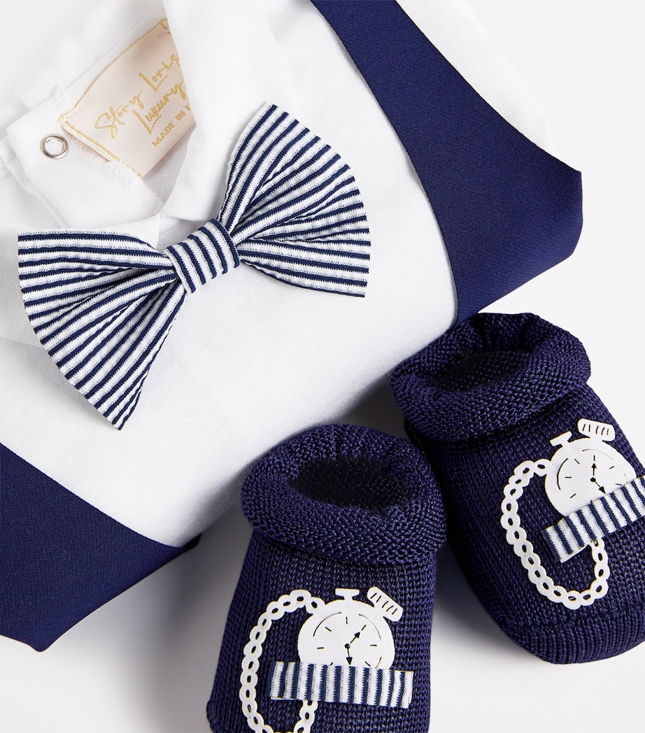 Cotton Playsuit And Boots Gift Set (3-9 Months) Y3C WHITE Image 4