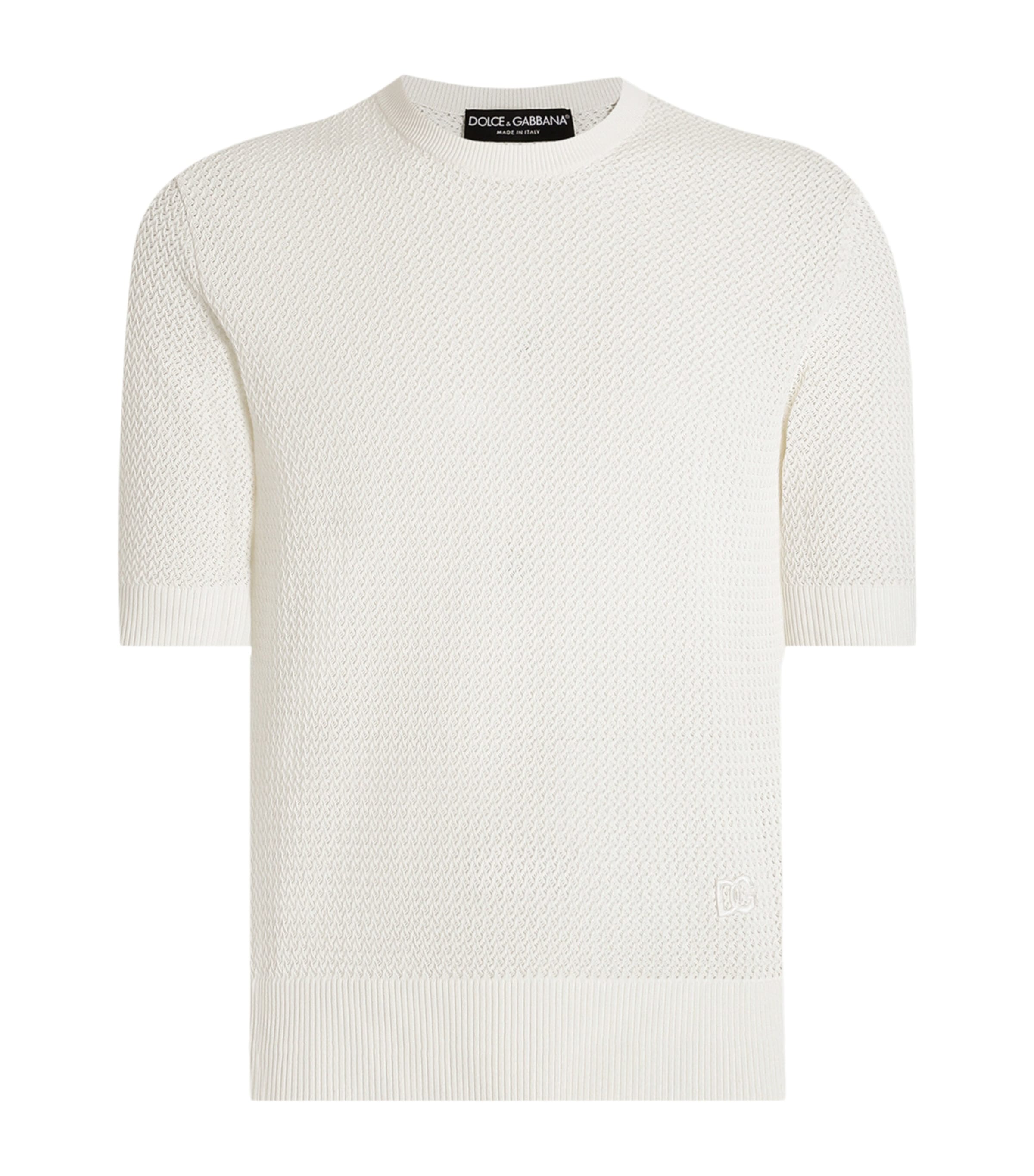 Dolce & Gabbana Cotton Short-sleeve Sweater In White