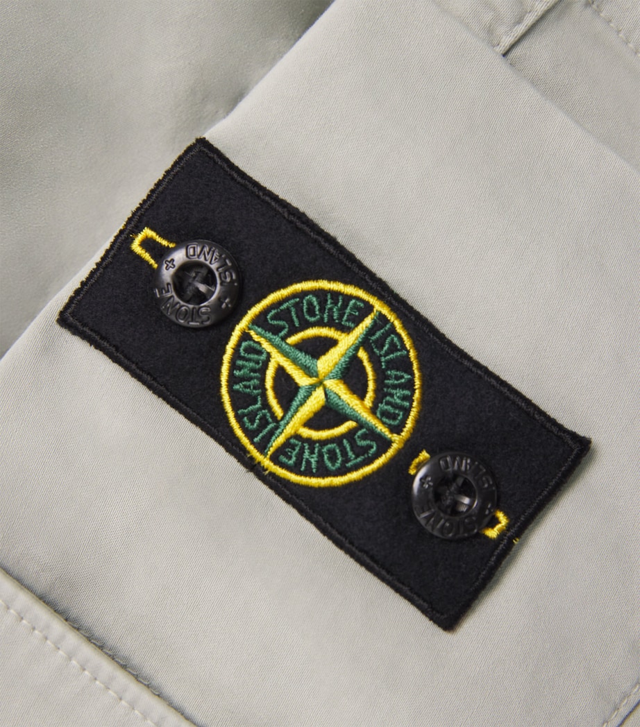 Stone Island Junior Stretch-Cotton Logo Cargo Shorts (4-14 Years) Grey Image 3