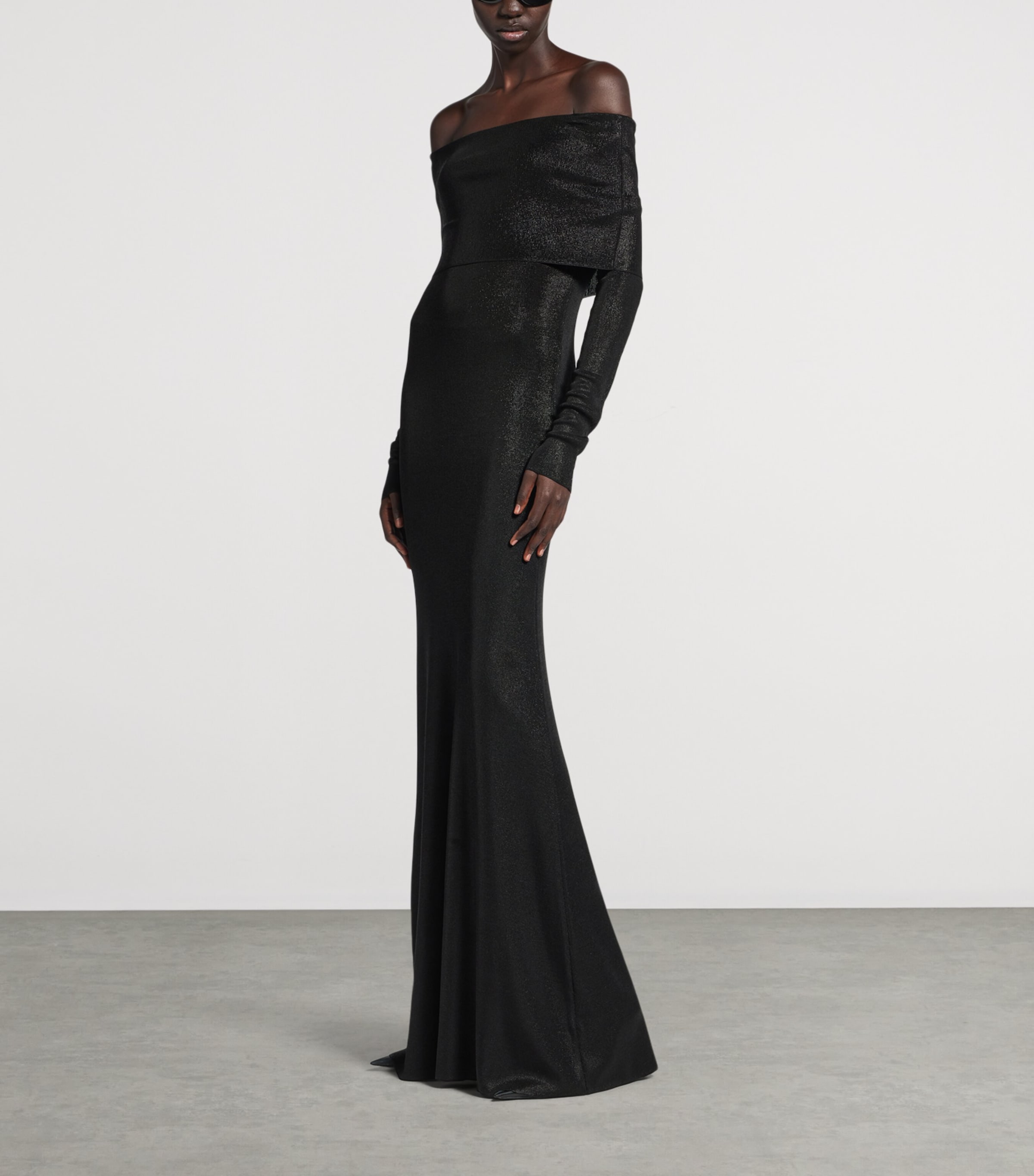 Balenciaga Womens Off-The-Shoulder Maxi Dress Image 2