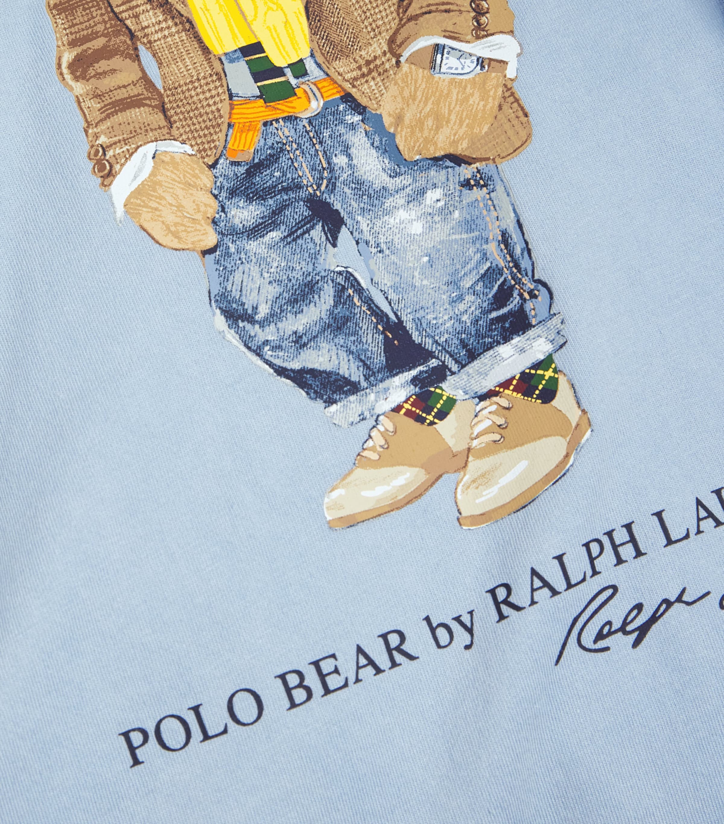 Cotton Custom Fit Polo Bear T-Shirt BLUE Image 5