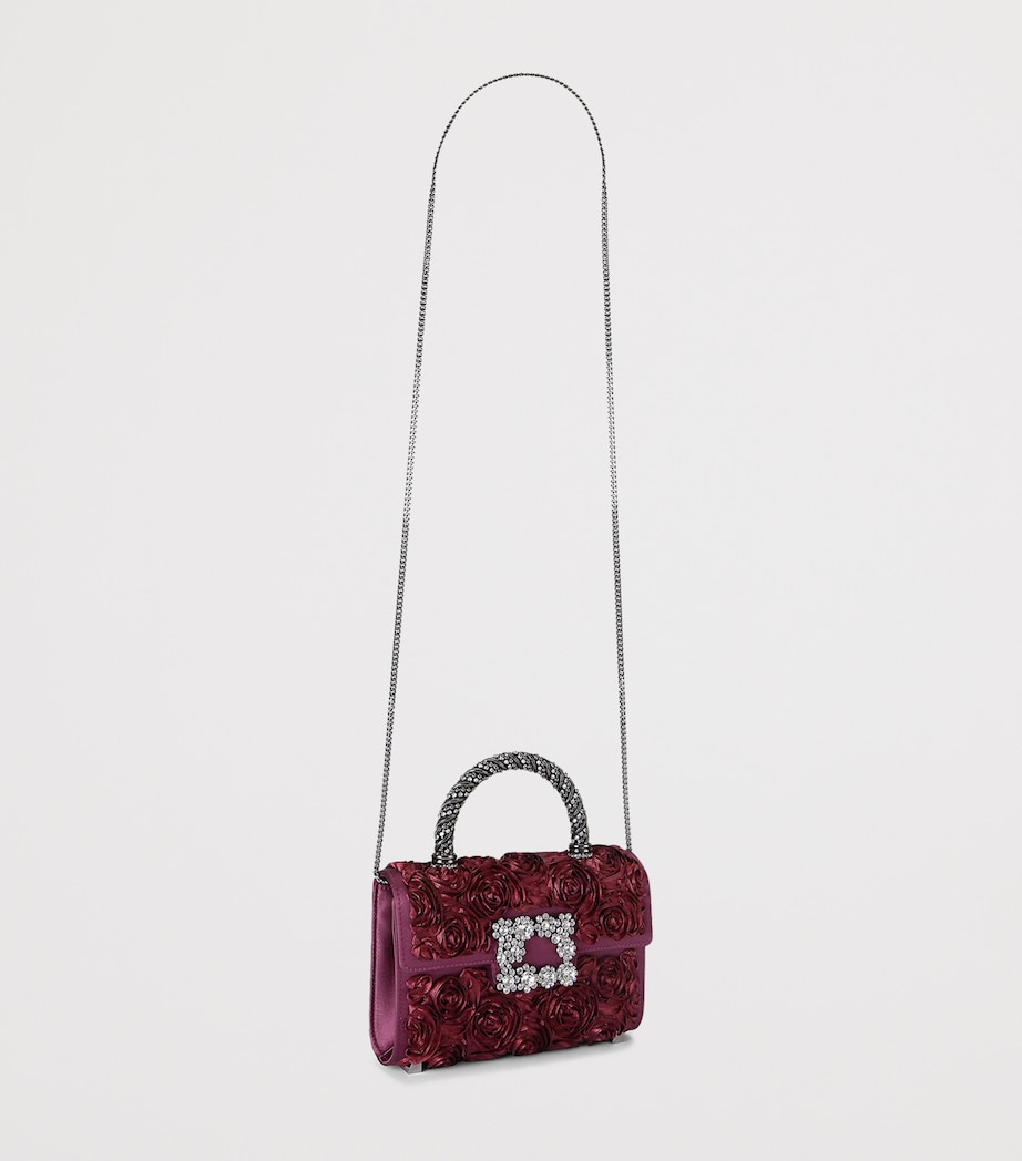 Roger Vivier Satin Jewel Efflorescence Mini Bag Wine Image 2