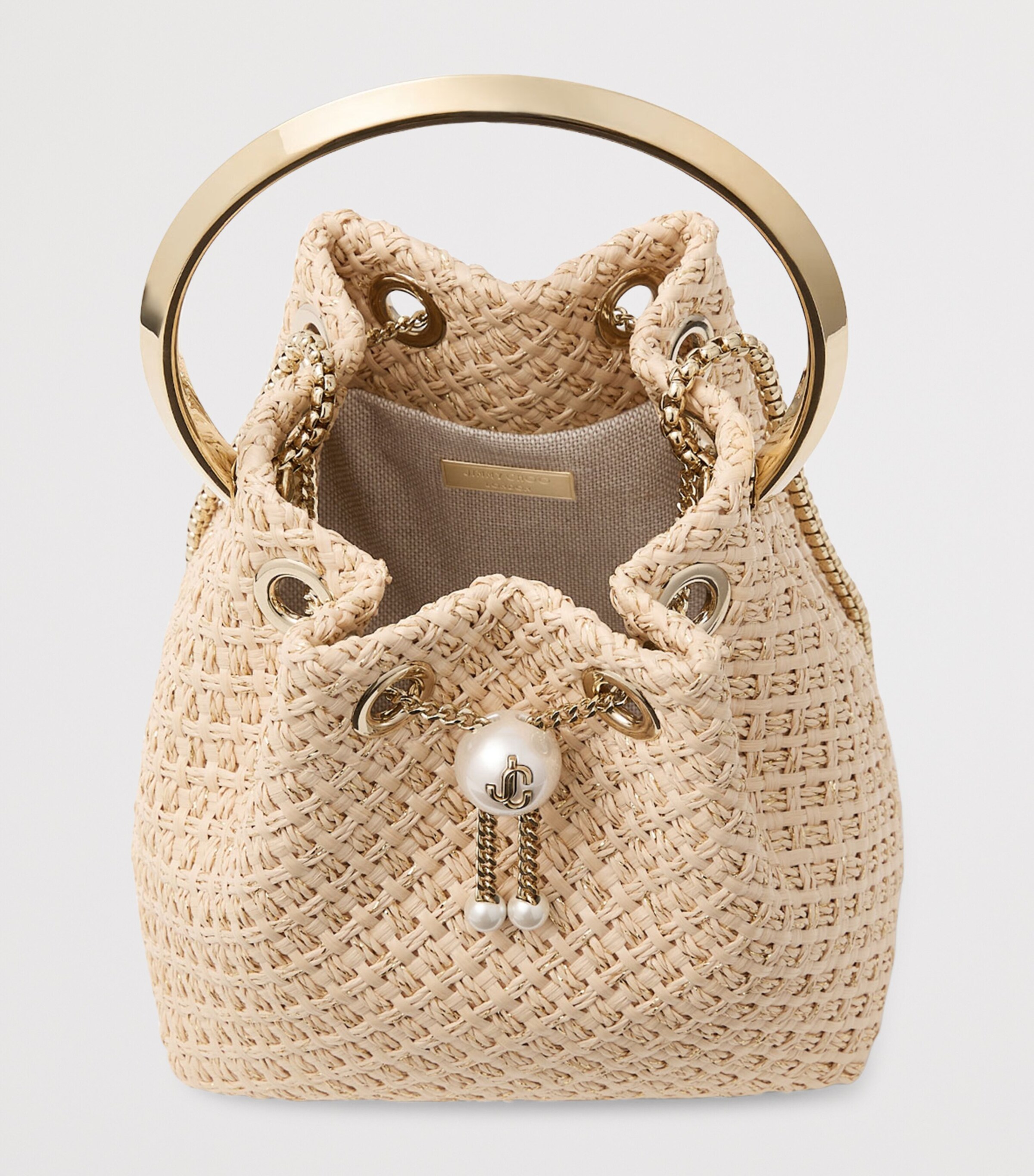 Raffia Bon Bon Top-Handle Bag NATURAL/GOLD/LIGHT G Image 5