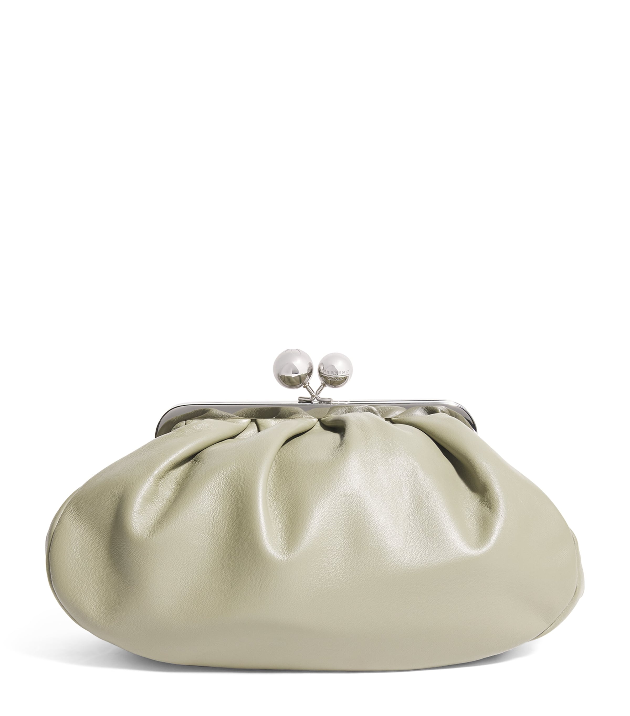 Weekend Max Mara Medium Leather Pasticcino Clutch Bag In Green