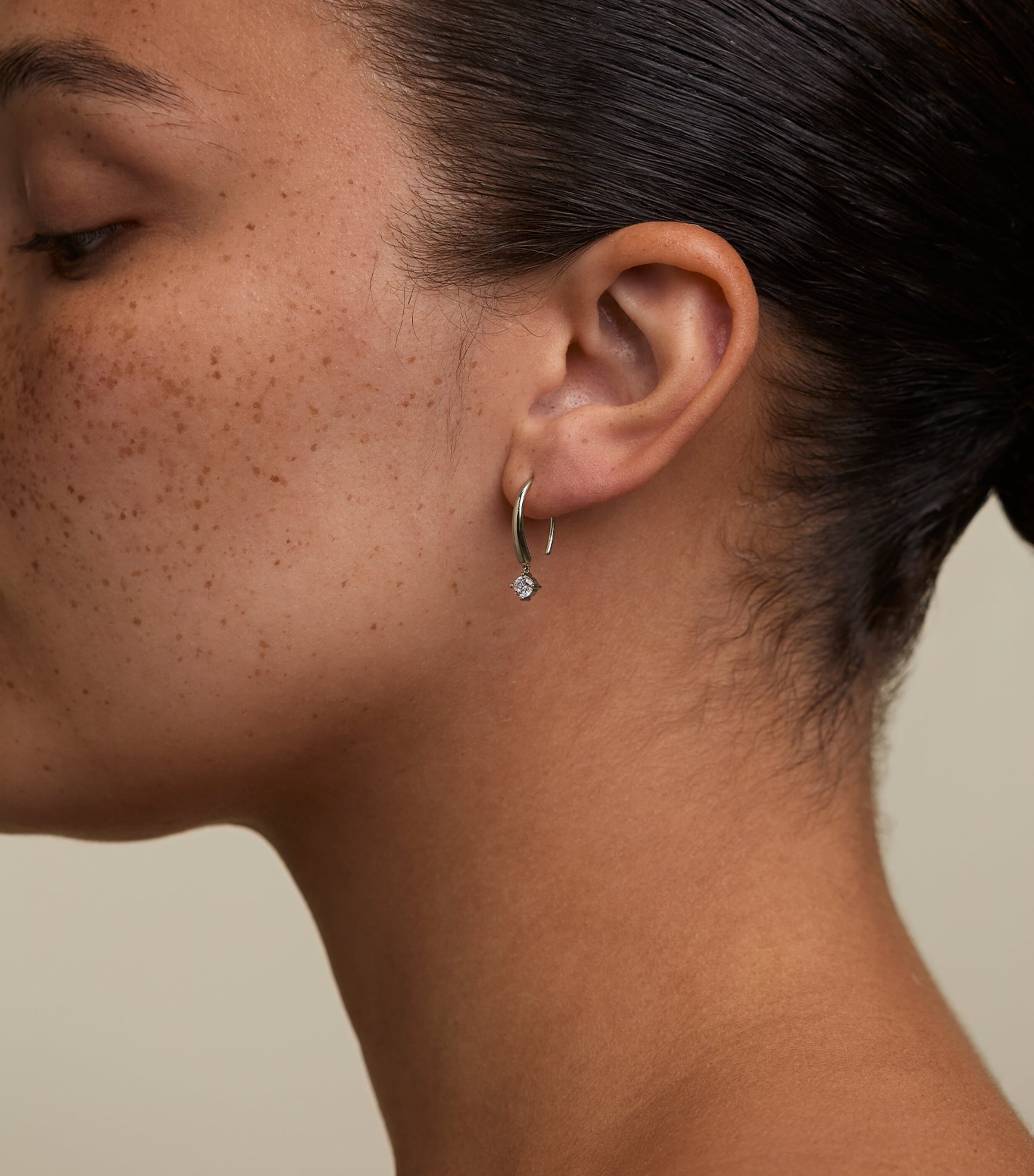 Astrid & Miyu Rhodium-Plated Sterling Silver Crystal Charm Hook Hoop Earrings Silver Image 2