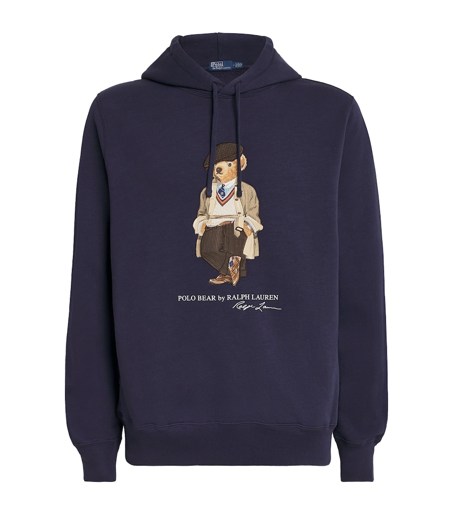 Cotton-Blend Polo Bear Hoodie BLUE Image 1