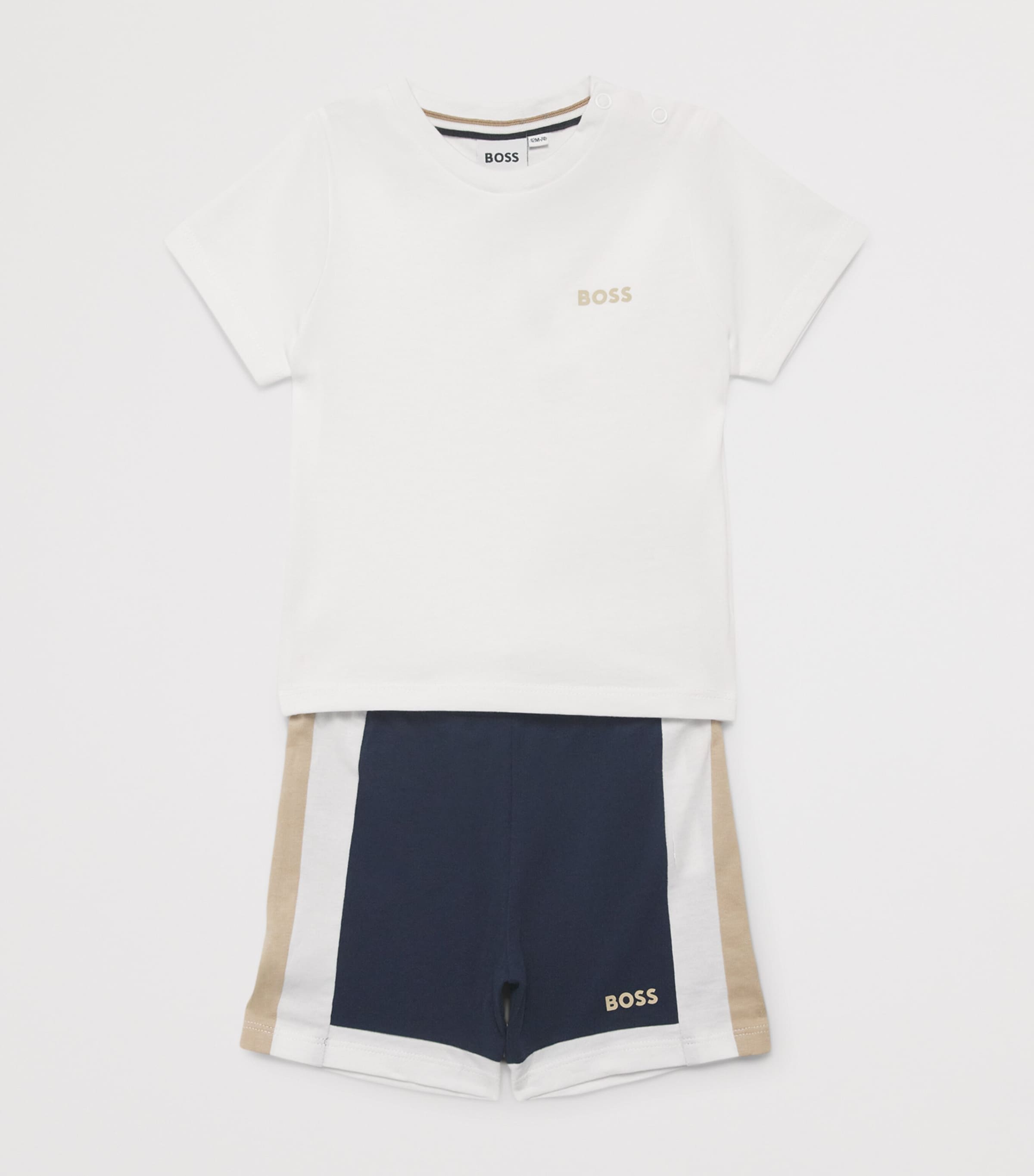 BOSS Kidswear Logo T-Shirt and Shorts Set (3-18 Months) White Image 3
