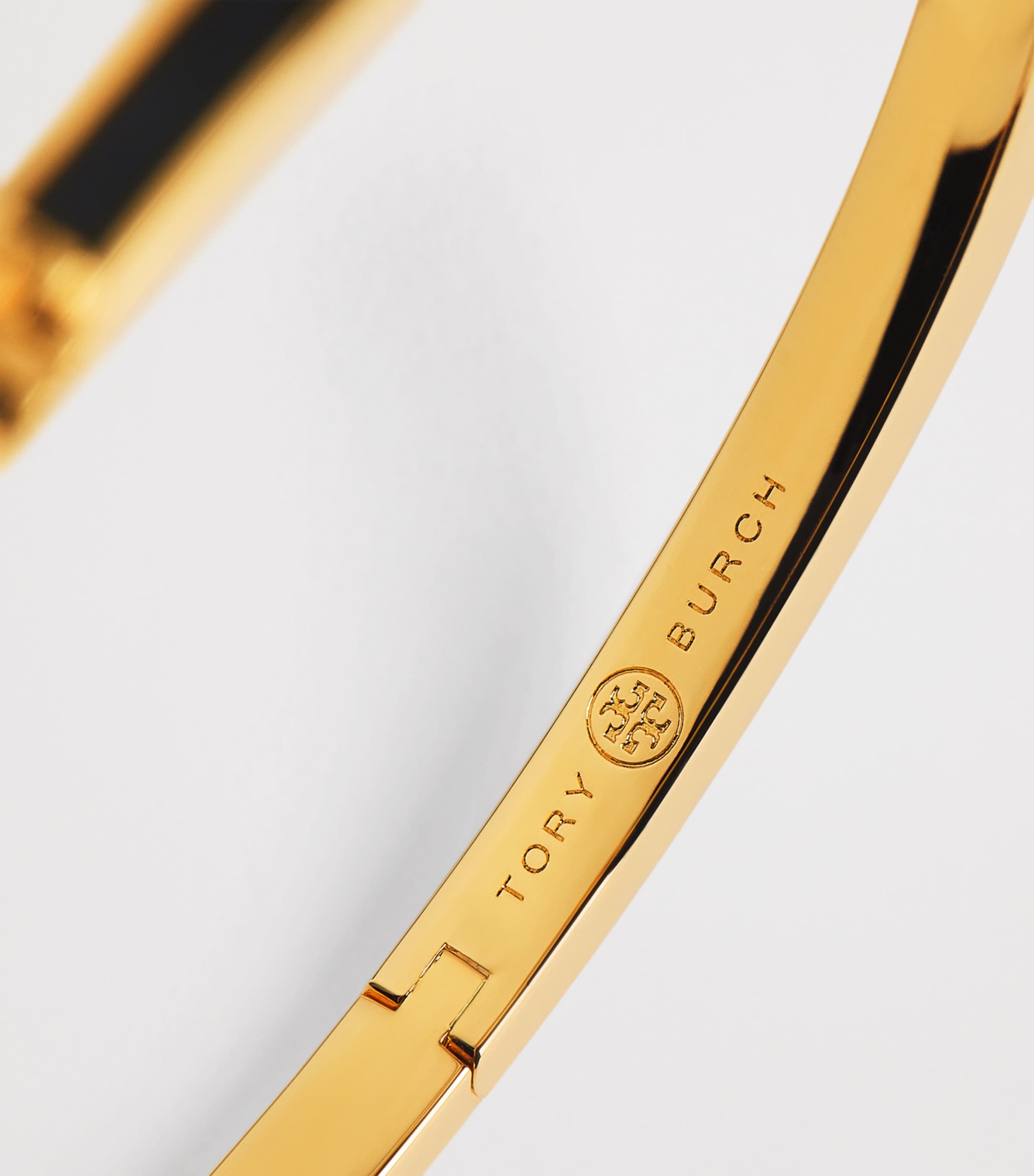 Tory Burch Gold-Plated Enamel Thin Icon Bangle Tory Gold / Blck Image 5