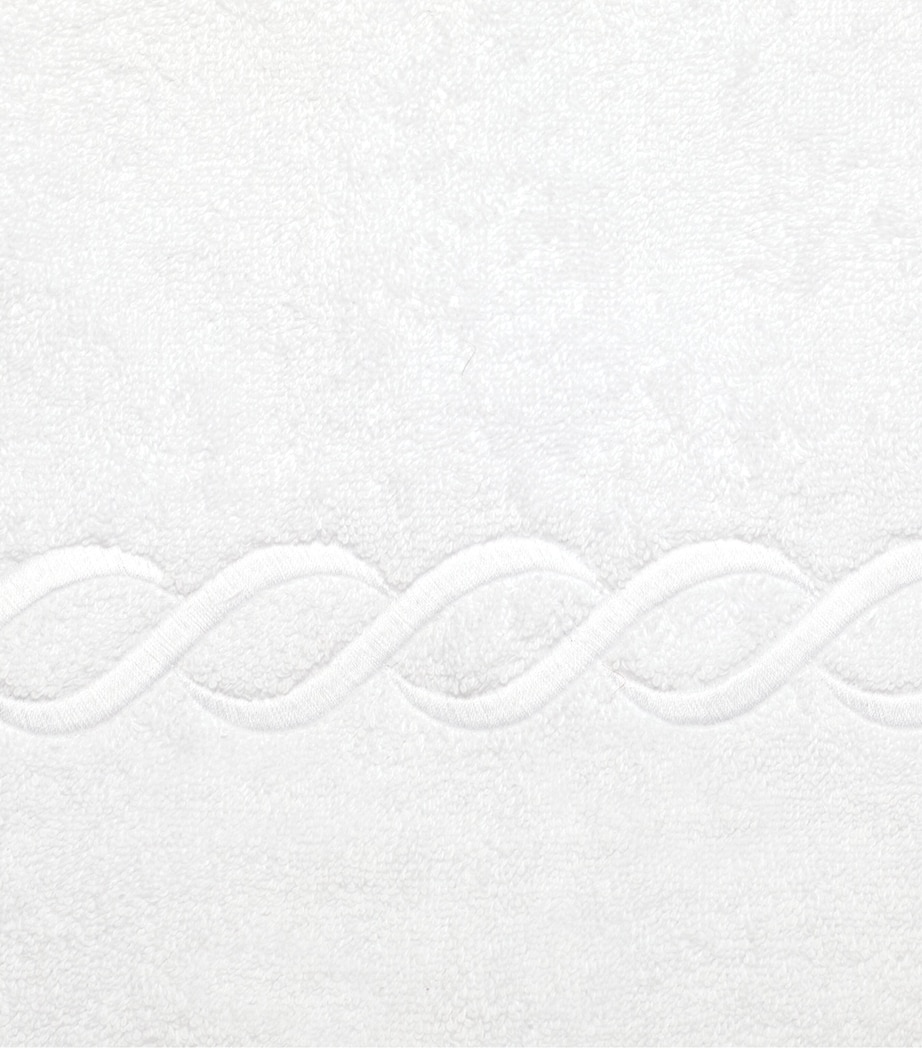 Cotton Treccia Bath Sheet (100cm x 180cm) WHITE/WHITE Image 2