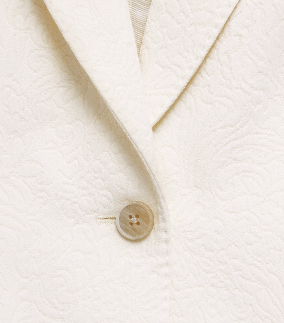 ME+EM Womens Jacquard Sharp Shoulder Blazer Ivory Image 6