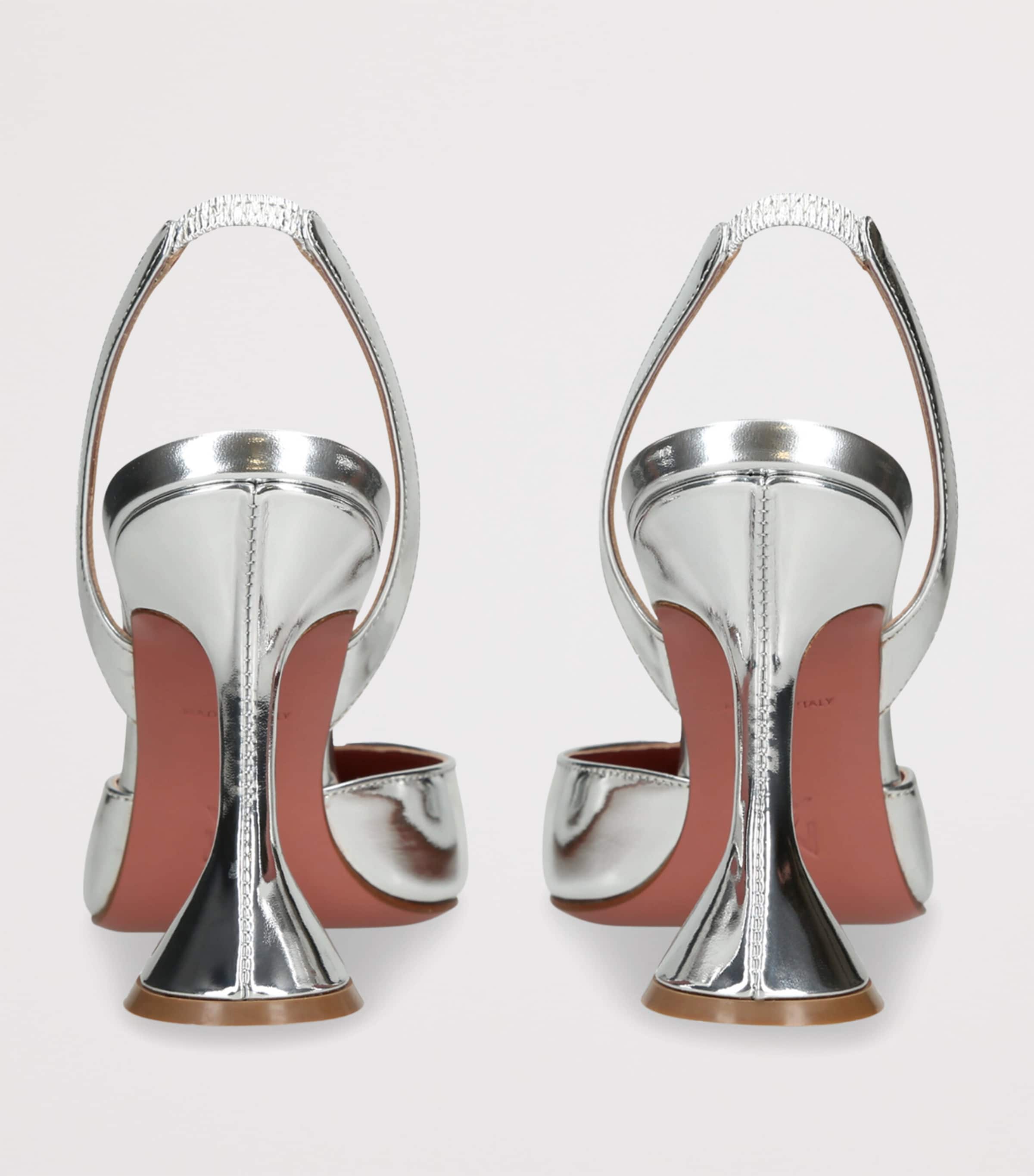 Amina Muaddi Holli Slingback Pumps 95 Silver Image 4
