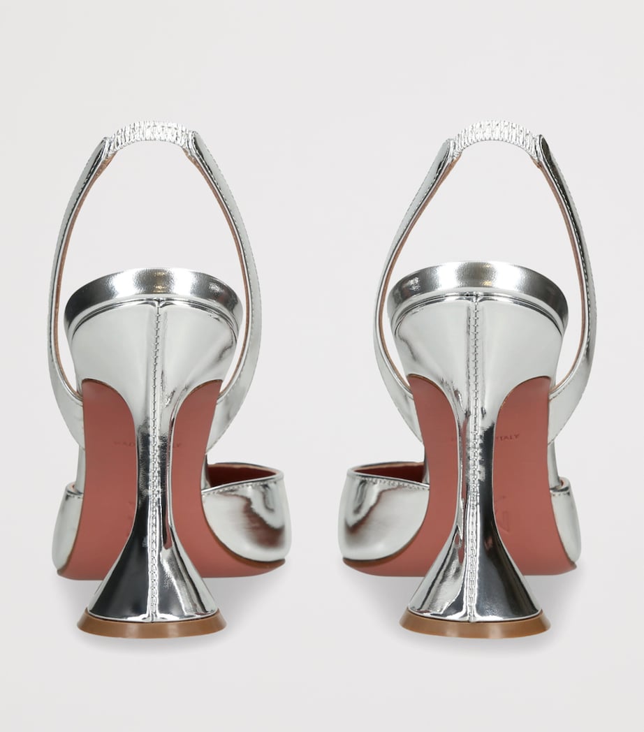 Amina Muaddi Holli Slingback Pumps 95 Silver Image 4