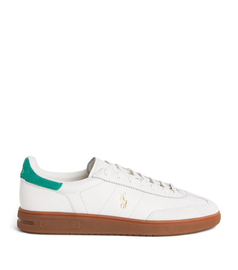 Polo Ralph Lauren Leather Bedford Sneakers Dckwash Wht/erin Grn Image 1