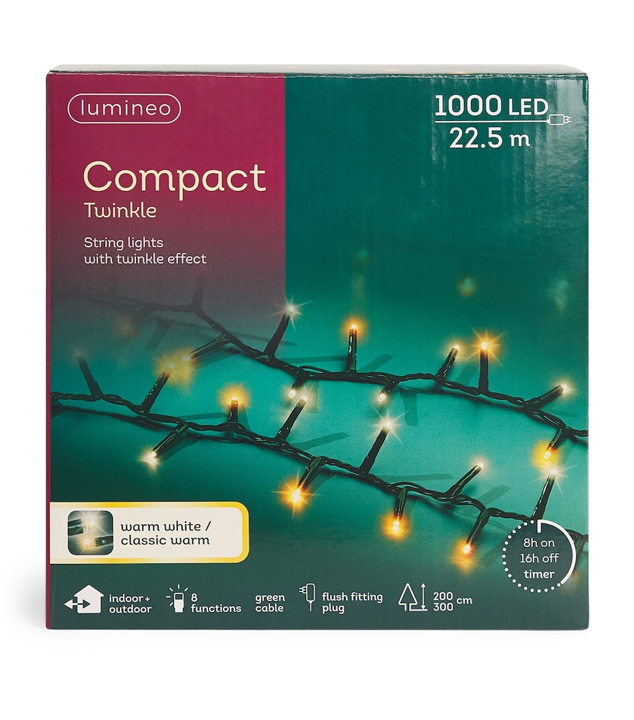 Compact Twinkle LED String Lights GREEN/WHITE/WARM Image 1