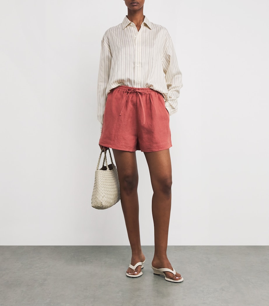 Organic Linen Tabal Shorts PINK Image 2