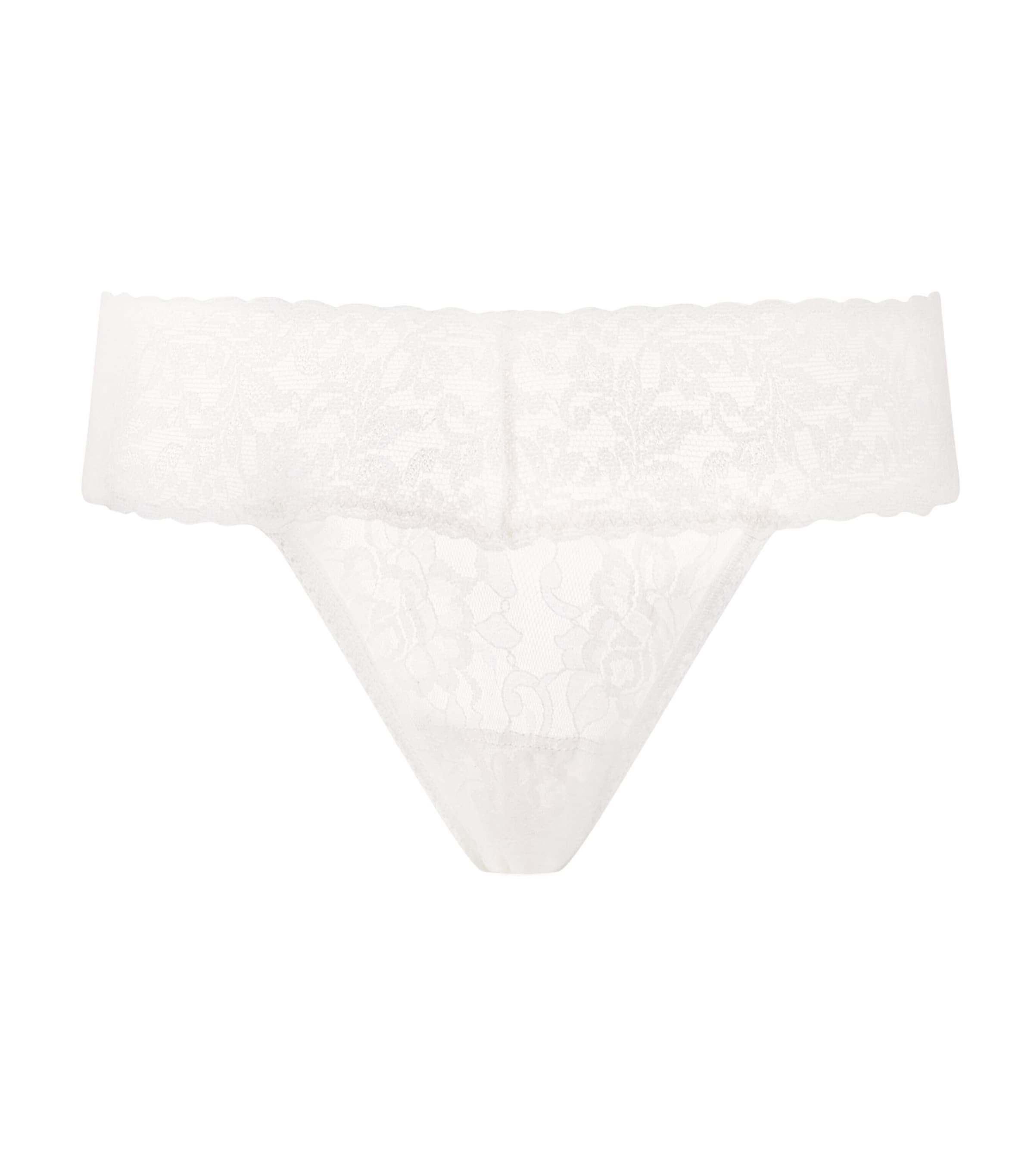 Hanky Panky Signature Lace Original-rise Rolled Thong In White