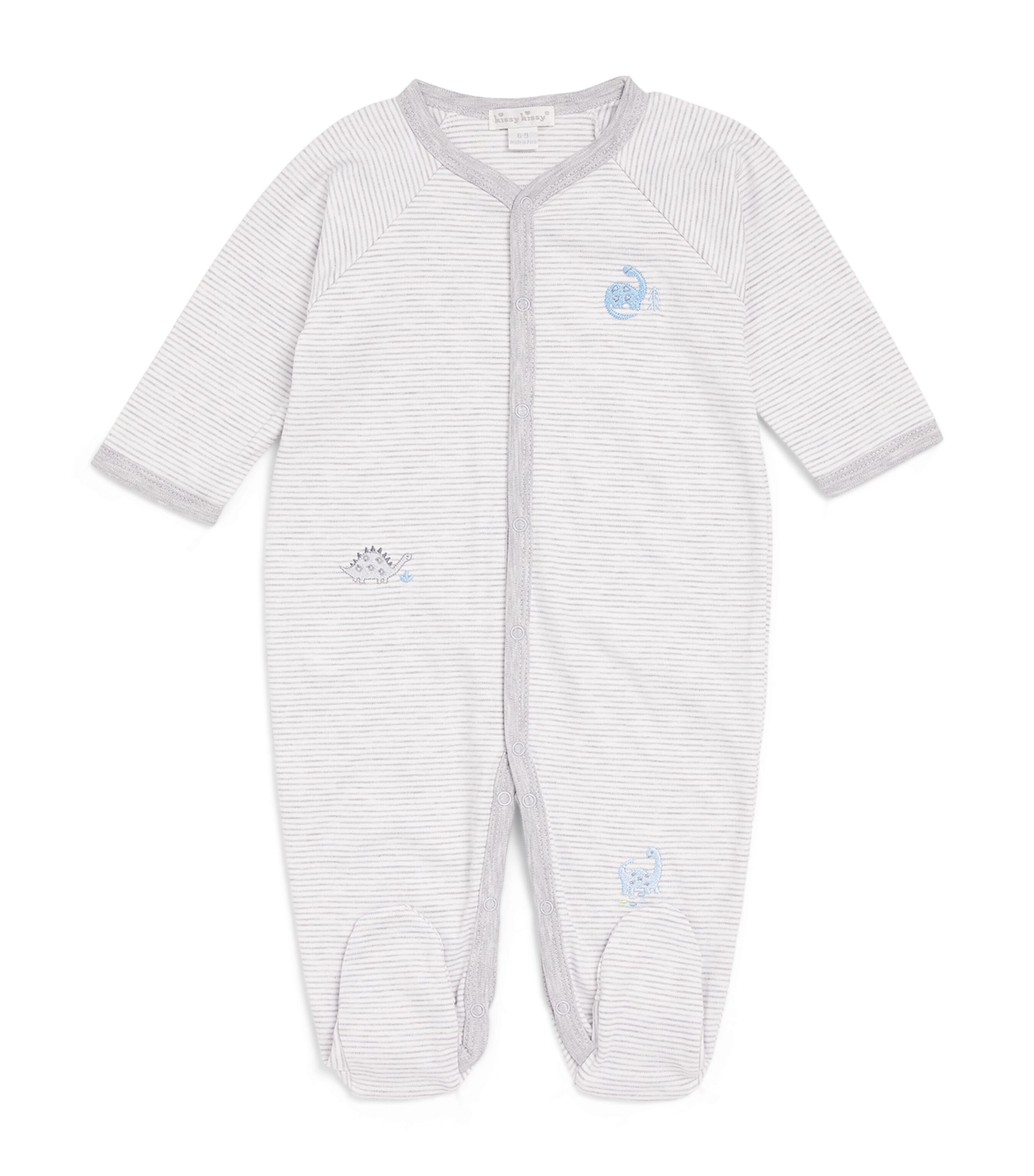 Kissy Kissy Pima Cotton Dinosaur Era All-in-one In Gray