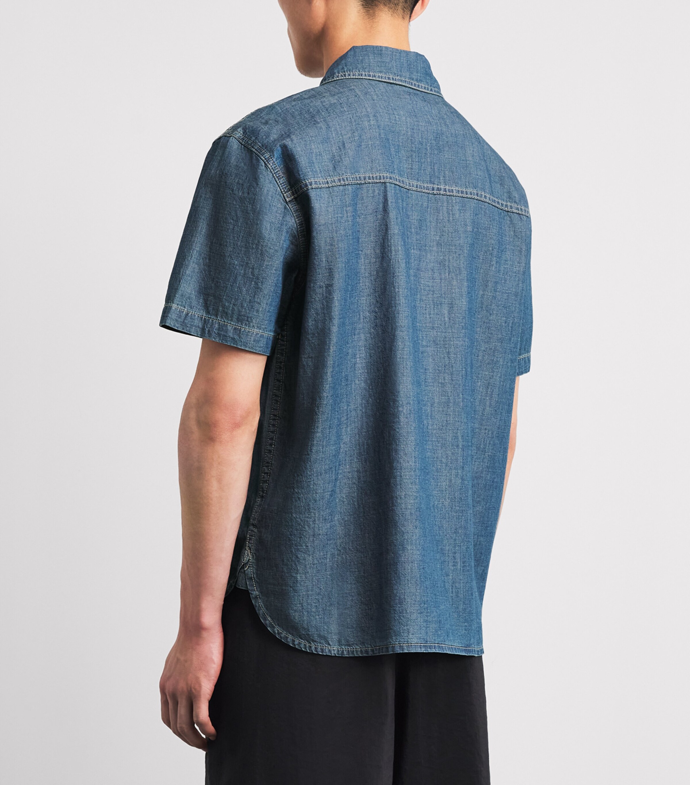 PAIGE Mens Denim Short-Sleeve Soliman Shirt Chandler Image 5
