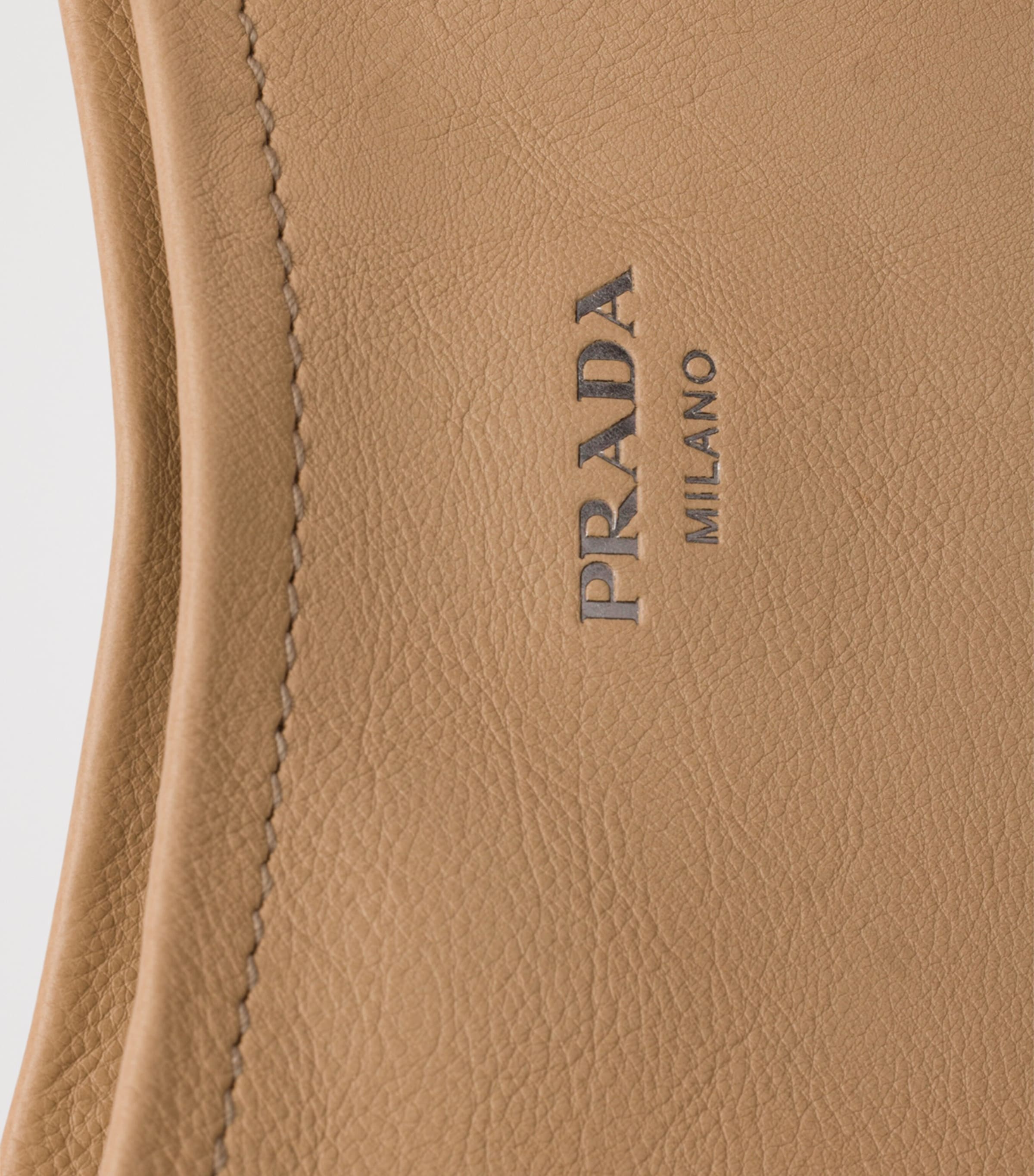 Prada Large Leather Route Shoulder Bag Neutral Image 5