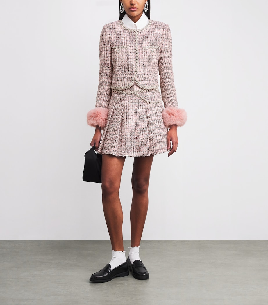 Bouclé Fur-Trim Jacket PINK Image 2