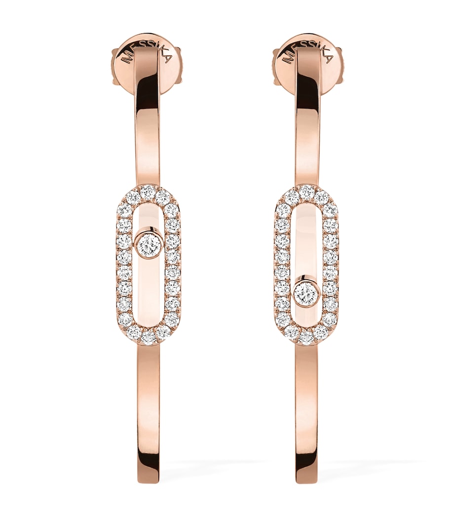 Rose Gold and Diamond Move Uno Earrings PINK GOLD Image 1