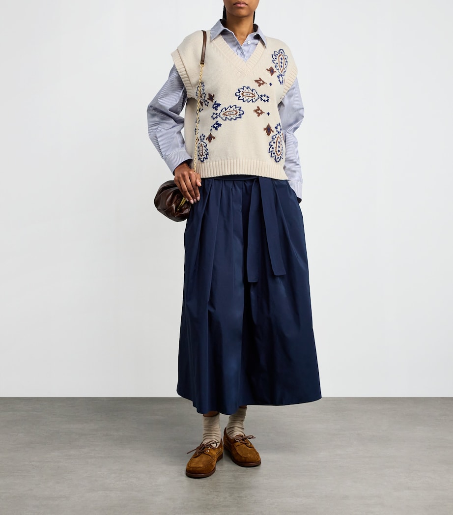 Cotton-Blend Jacquard Sweater Vest IVORY Image 2