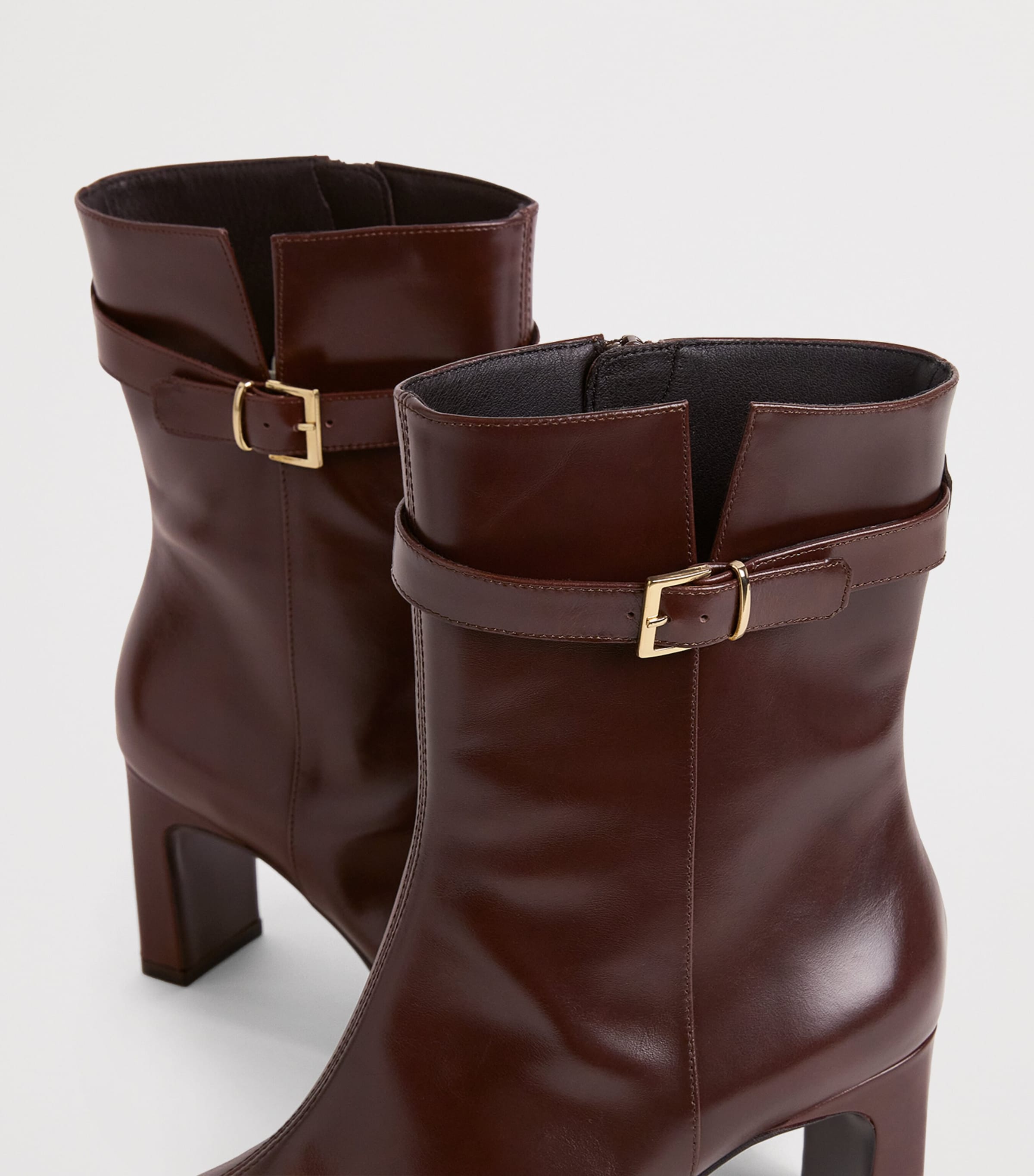Leather Ankle Boots 70 CHOCOLATE Image 7