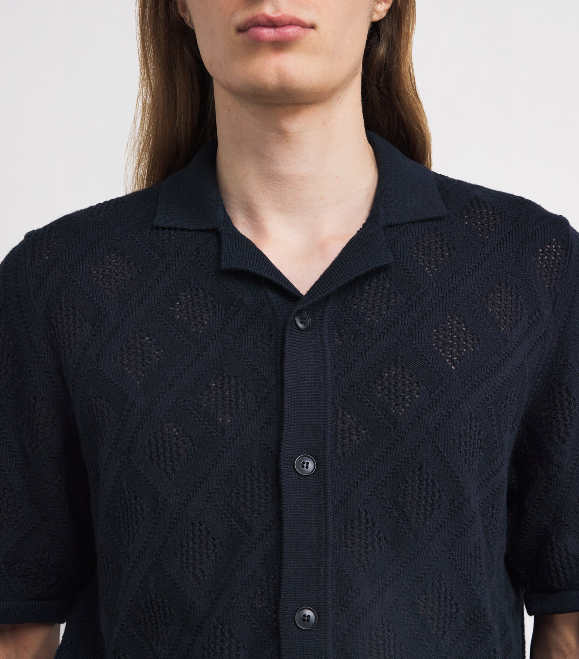 Samsøe Samsøe Mens Organic Cotton-Wool Crochet Shirt Salute Image 6