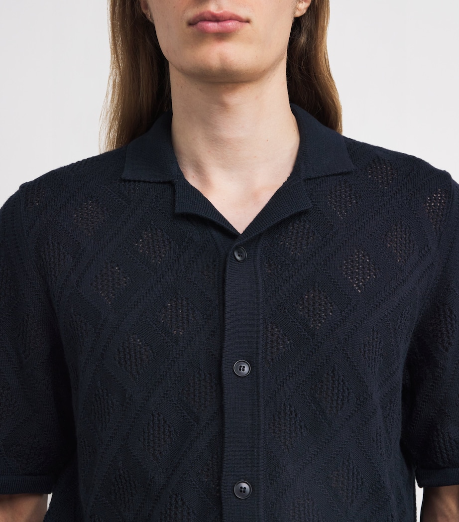 Samsøe Samsøe Mens Organic Cotton-Wool Crochet Shirt Salute Image 6