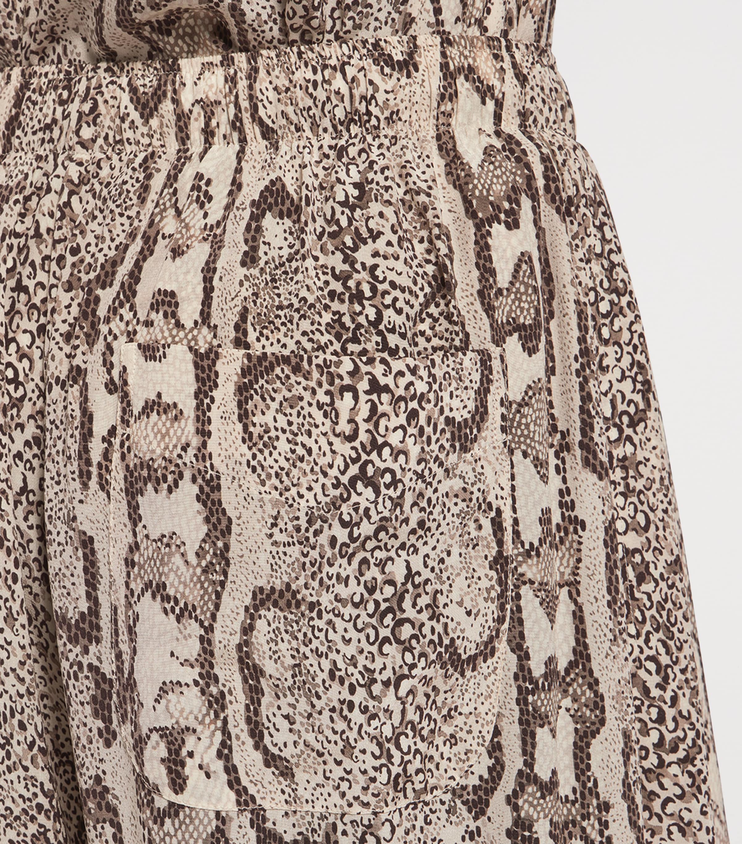 Balenciaga Womens Silk Python Print Wide-Leg Trousers Image 6