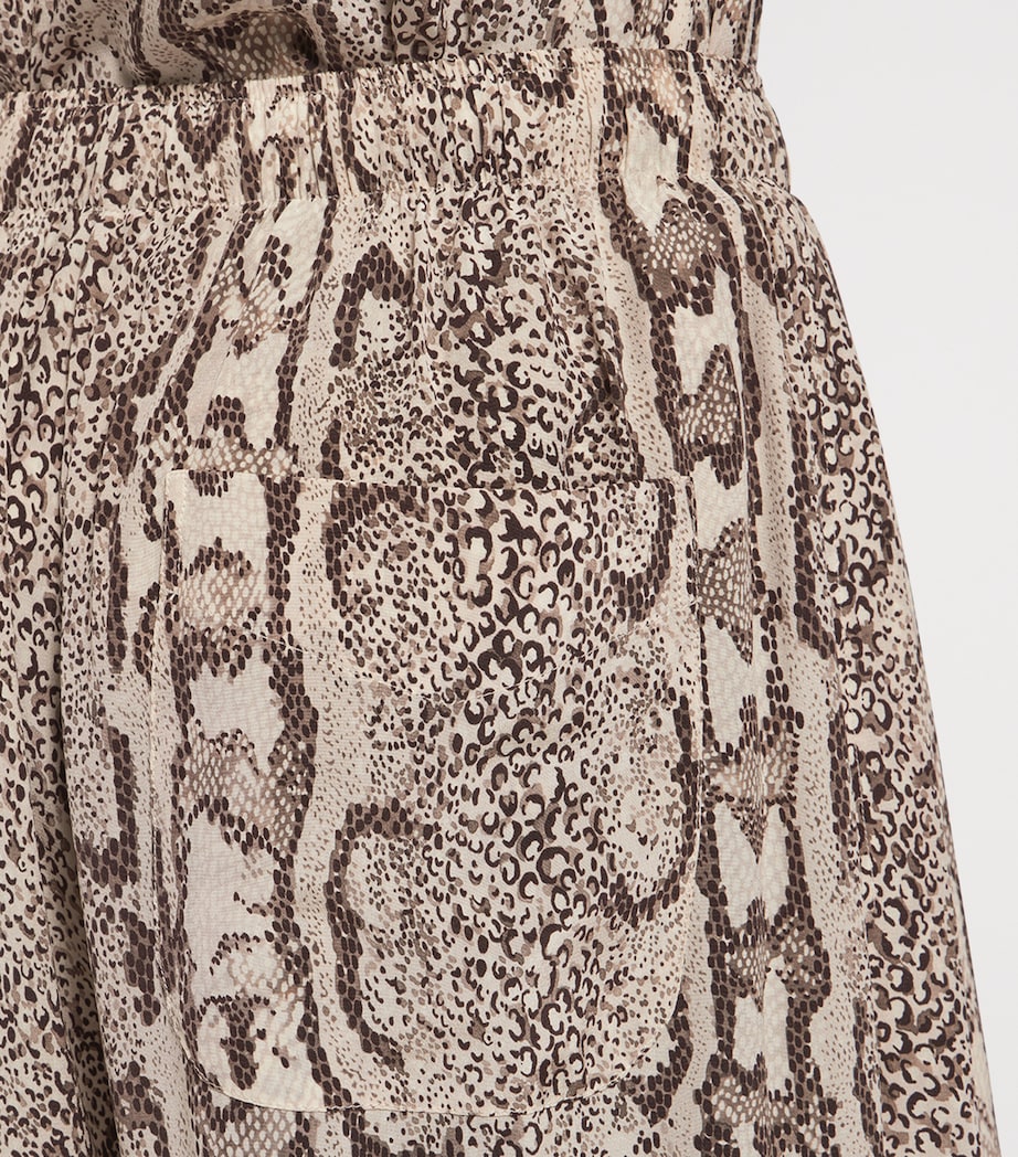 Balenciaga Womens Silk Python Print Wide-Leg Trousers Image 6
