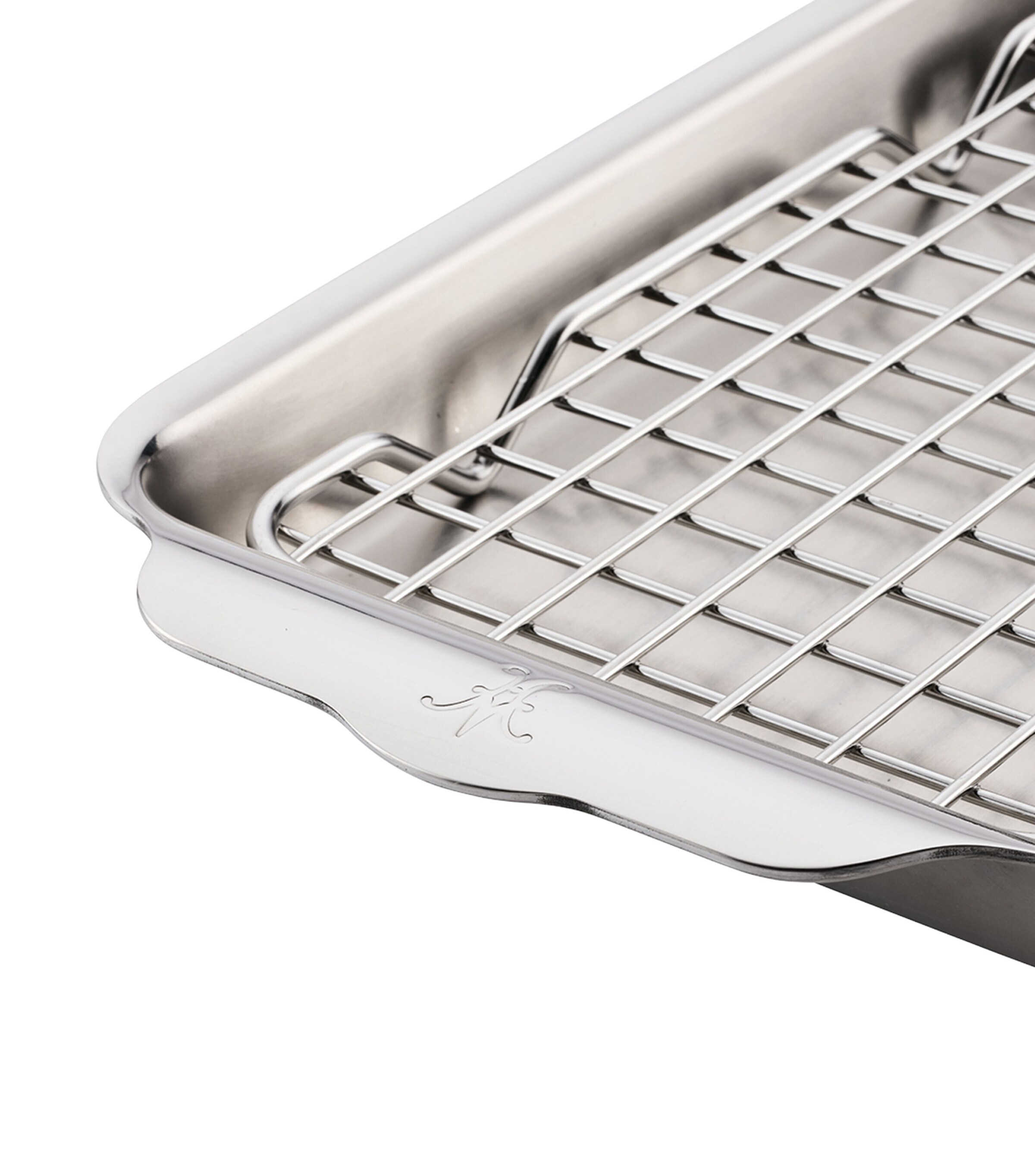 Stainless Steel Baking Pan with Cooling Rack (29cm) SILVER Image 6