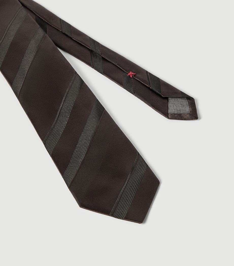 Brunello Cucinelli Silk Geometric Tie Image 3