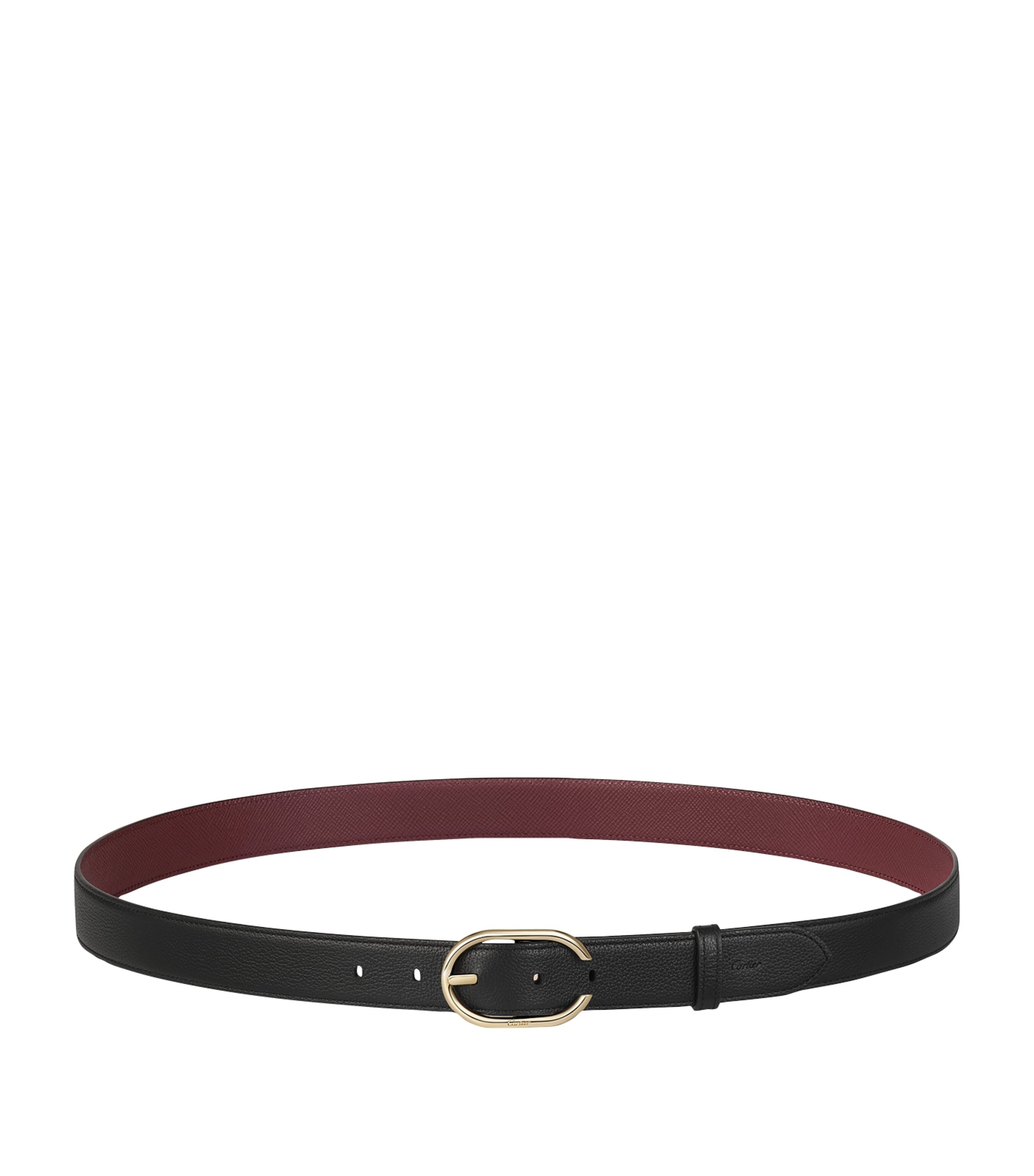 Leather Reversible C de Cartier Belt BLACK/BURGUNDY Image 1