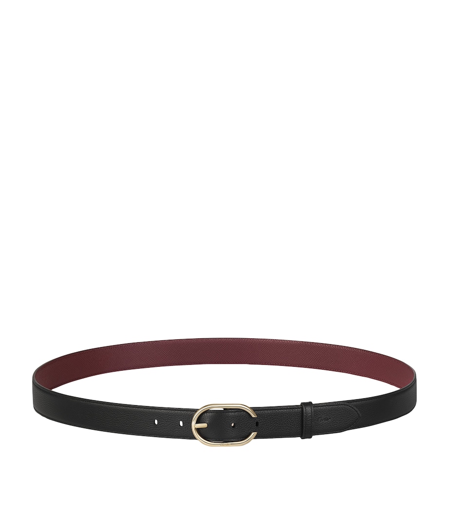Leather Reversible C de Cartier Belt BLACK/BURGUNDY Image 1
