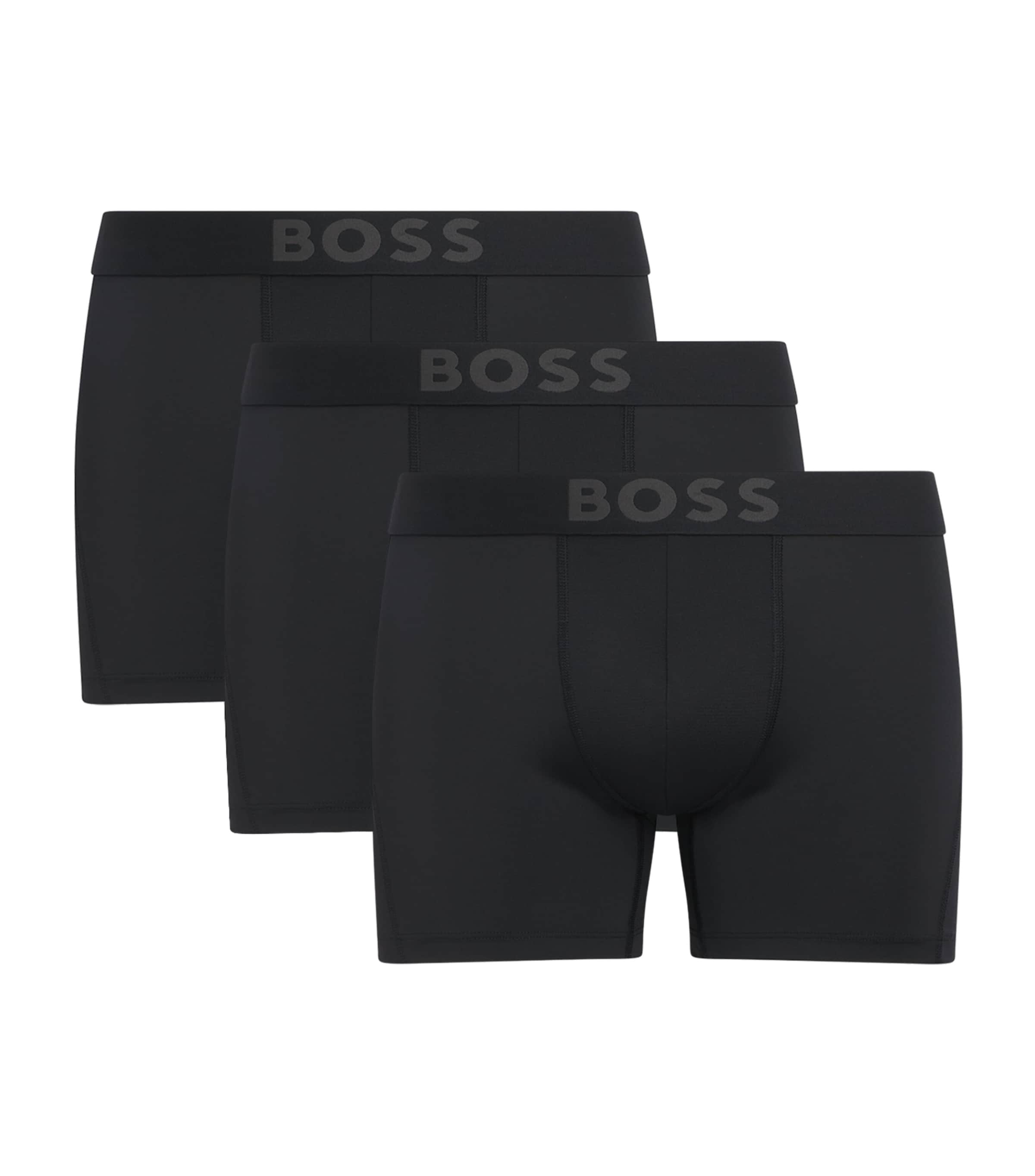 BOSS Mens Active Logo Boxer Briefs (Pack of 3) Image 1