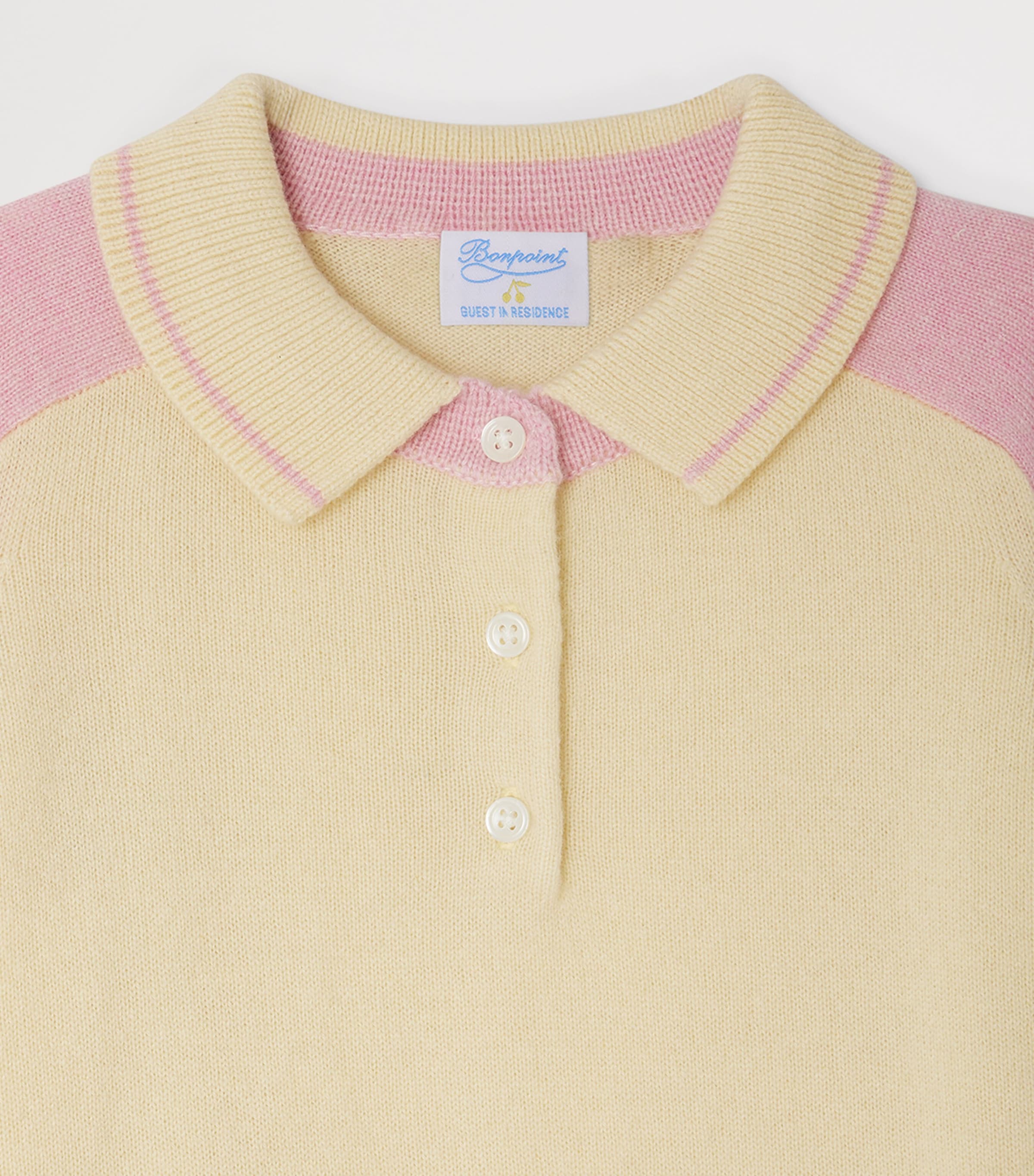x Guest In Residence Cashmere Lynsey Polo Sweater (4-8 Years) RA BLEU AQUA Image 3