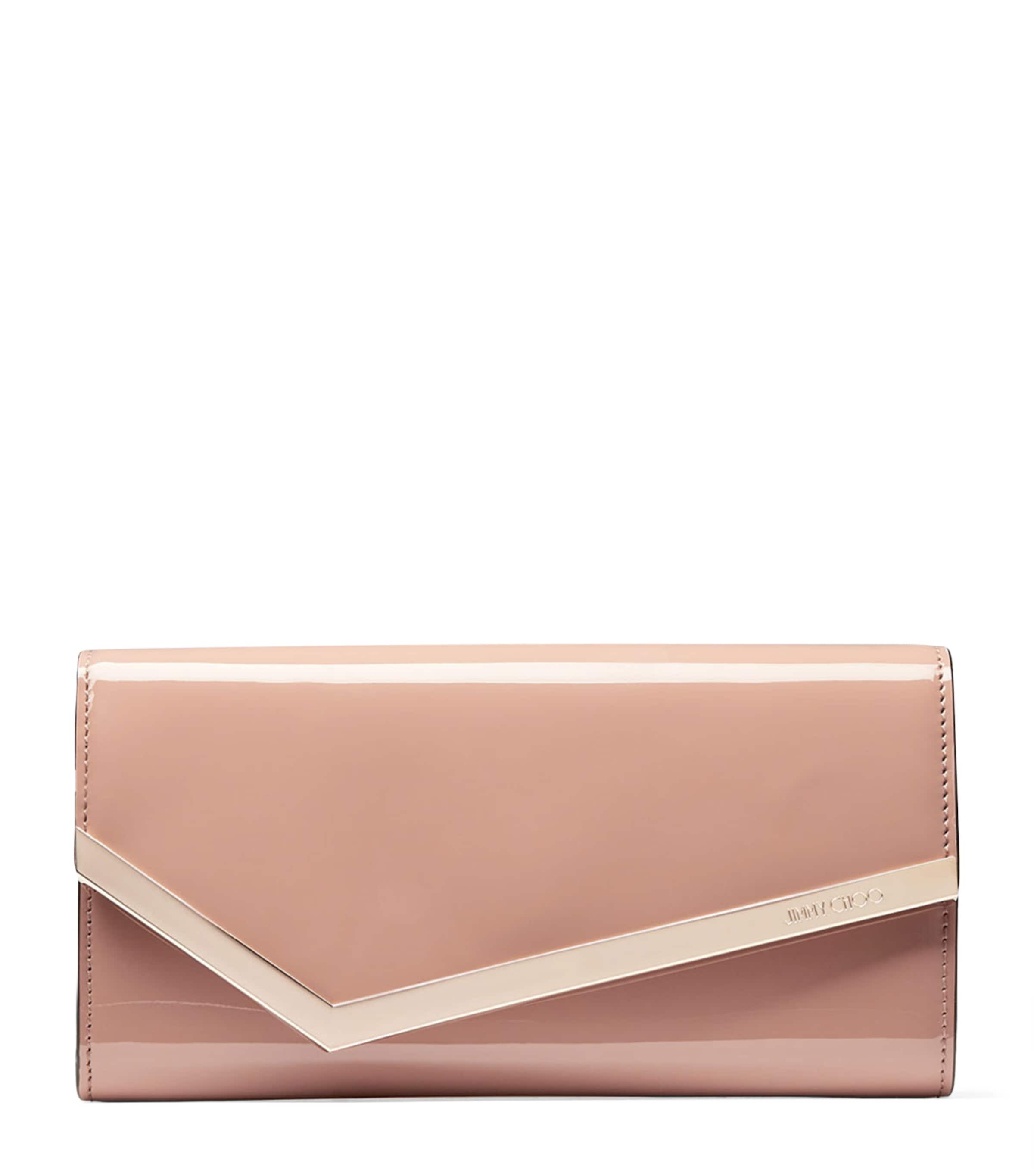 Shop Jimmy Choo Leather Emmie Clutch Bag In Pink