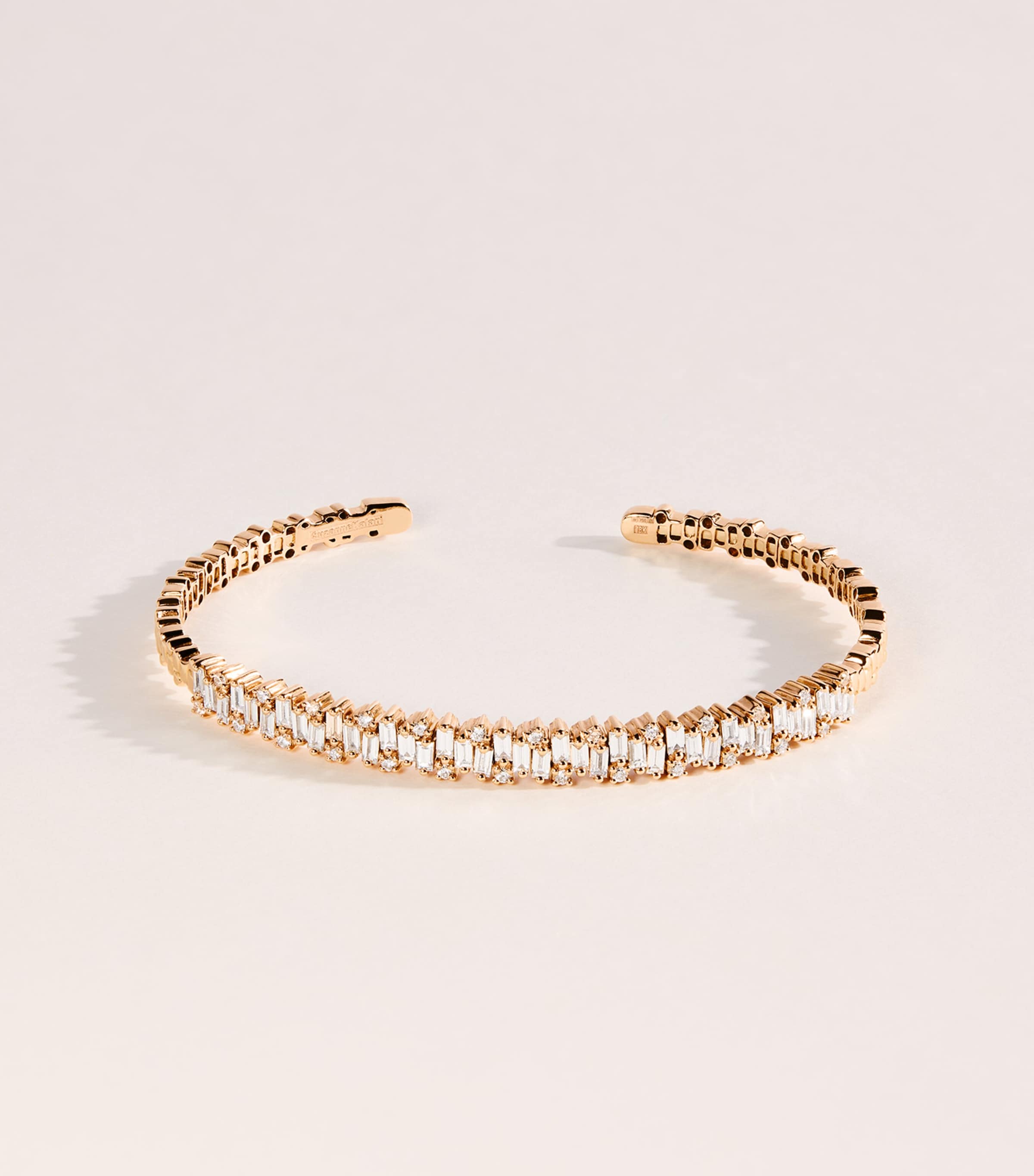 Suzanne Kalan Rose Gold and Diamond Classic Shimmer Bangle Rg/wd