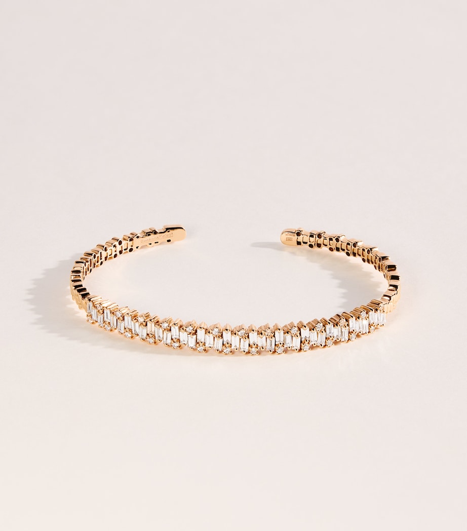 Suzanne Kalan Rose Gold and Diamond Classic Shimmer Bangle Rg/wd Image 1
